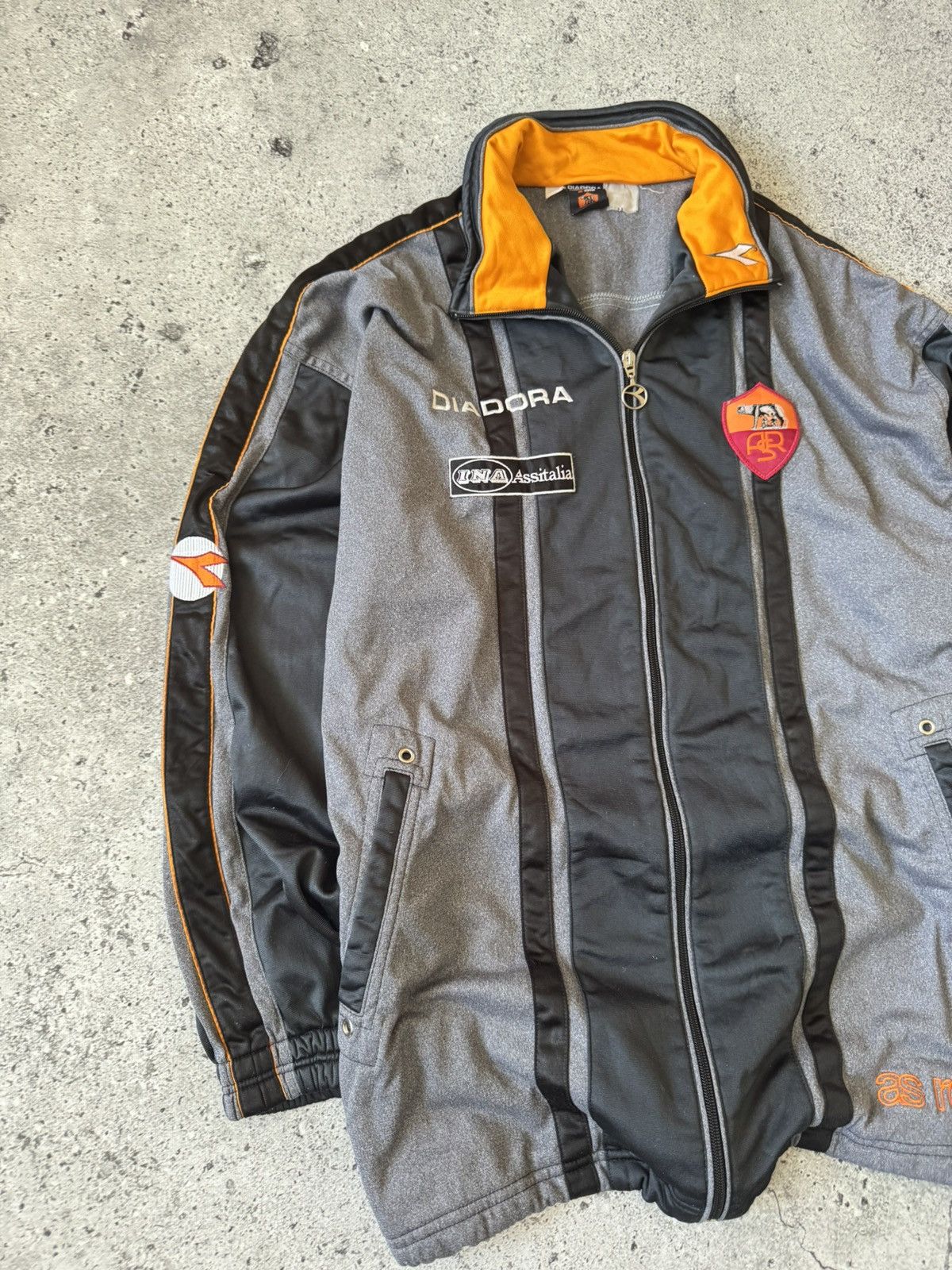 Diadora Roma Dioadora Track Jacket 1990s Vintage Rare Jersey Soccer Size US XL / EU 56 / 4 - 2 Thumbnail