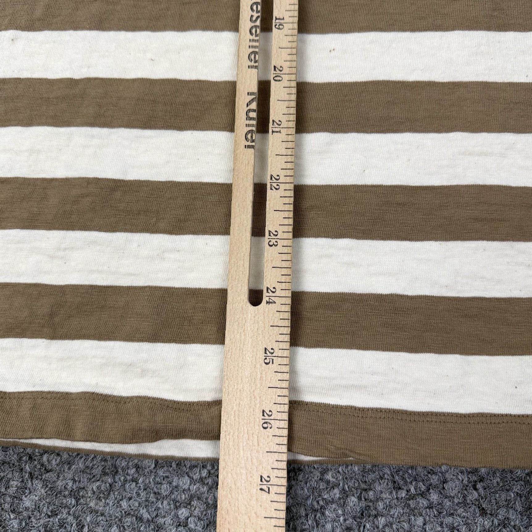 Vintage BLDWN Shirt Mens Large Brown White Khaki Stripe 100% Cotton Casual Crewneck Size US L / EU 52-54 / 3 - 7 Thumbnail