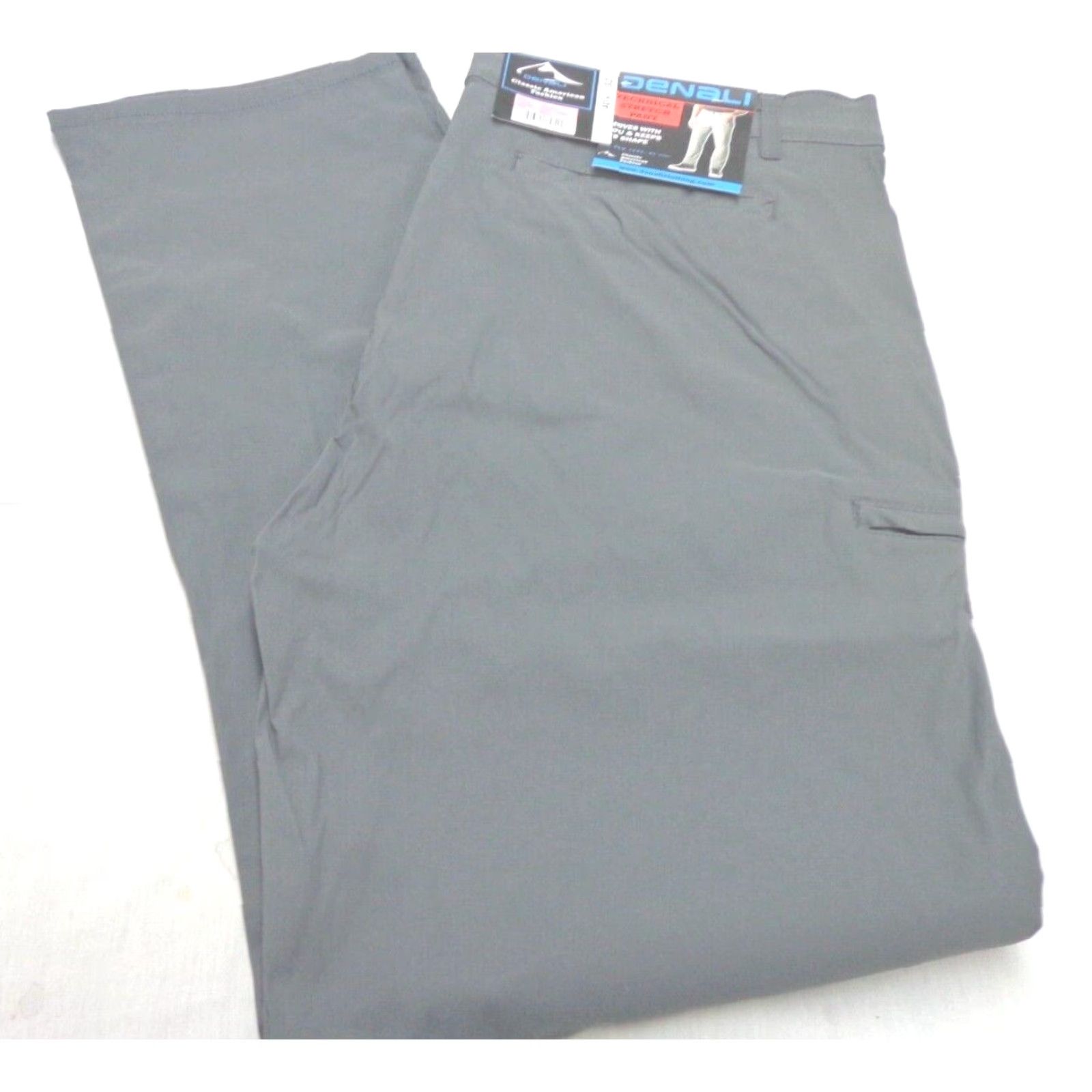 Vintage DENALI Technical Stretch Pants Men 40/32 Gray Side Zipper Media Pocket NWT Straight Leg 94% Nylon 6% Spandex Regular Size US 40 / EU 56 - 2 Thumbnail