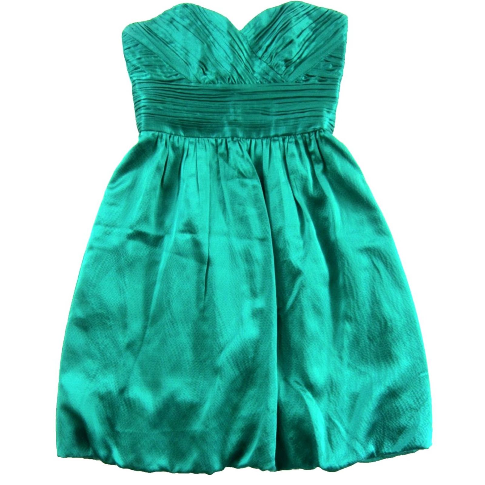 Vintage Shoshanna Emerald Green 100% Silk Strapless Ruched Sheath Dress Woman Size 4 Size S / US 4 / IT 40 - 2 Thumbnail