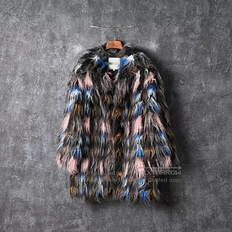 Kenzo KENZO Women's Multicolor Furry Coat. Size US XS / EU 42 / 0 - 1 Thumbnail