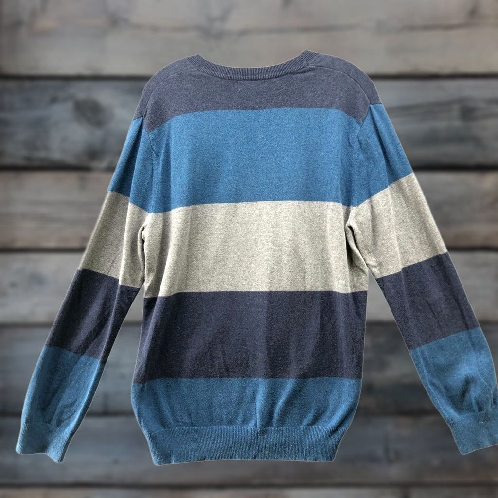 Banana Republic Banana Republic Cotton Sweater Mens M Blue Striped Crewneck Pullover Shirt Sweater Pullover Classic Knit Long Sleeve Vintage? No Size US M / EU 48-50 / 2 - 1 Thumbnail