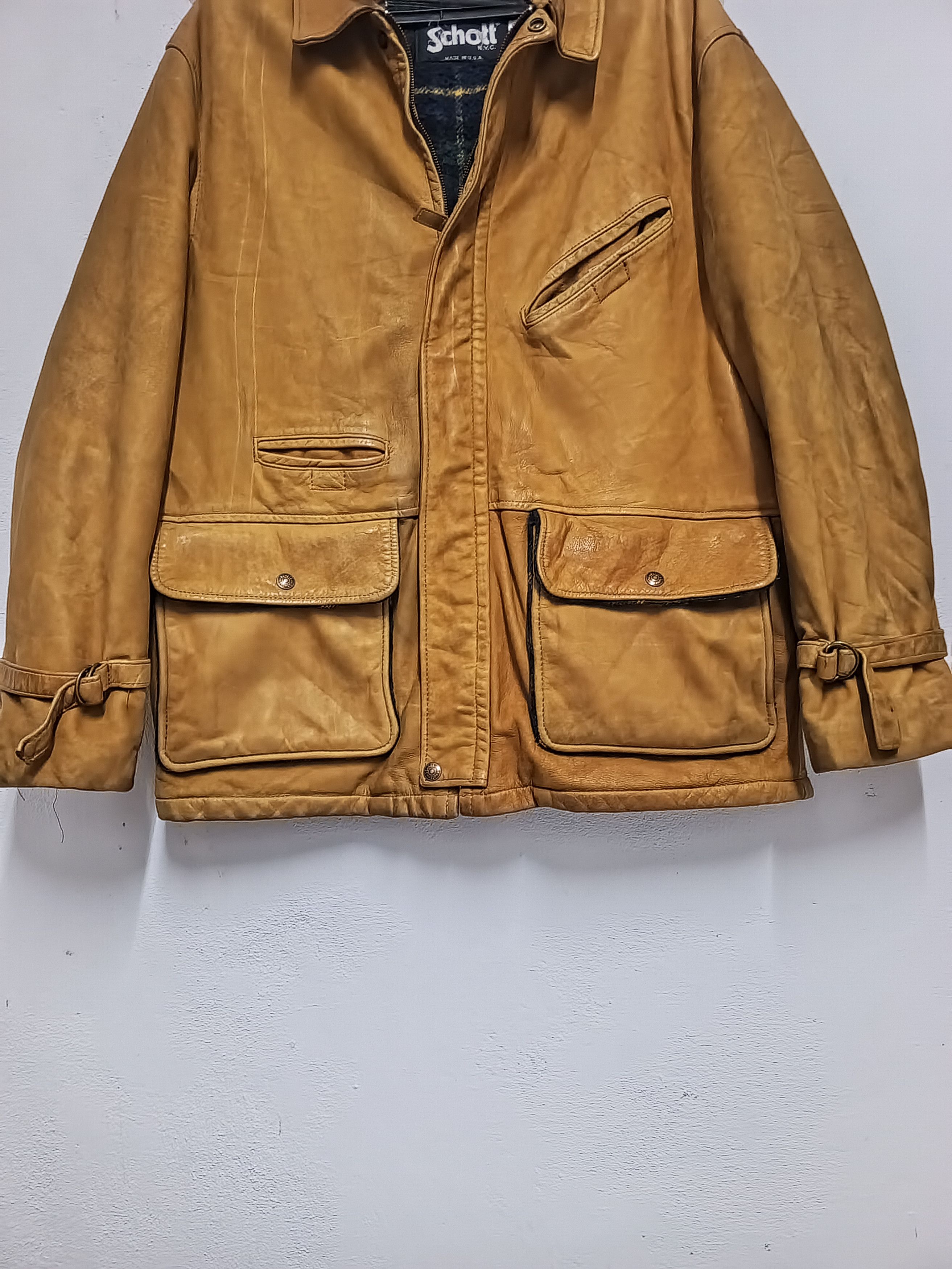 Vintage 80s vintage Schott N.Y.C leather wool jacket Size US XL / EU 56 / 4 - 6 Thumbnail