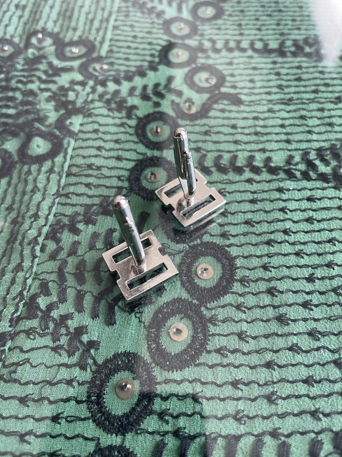 Vintage Silver tone Cuff links Size ONE SIZE - 3 Thumbnail