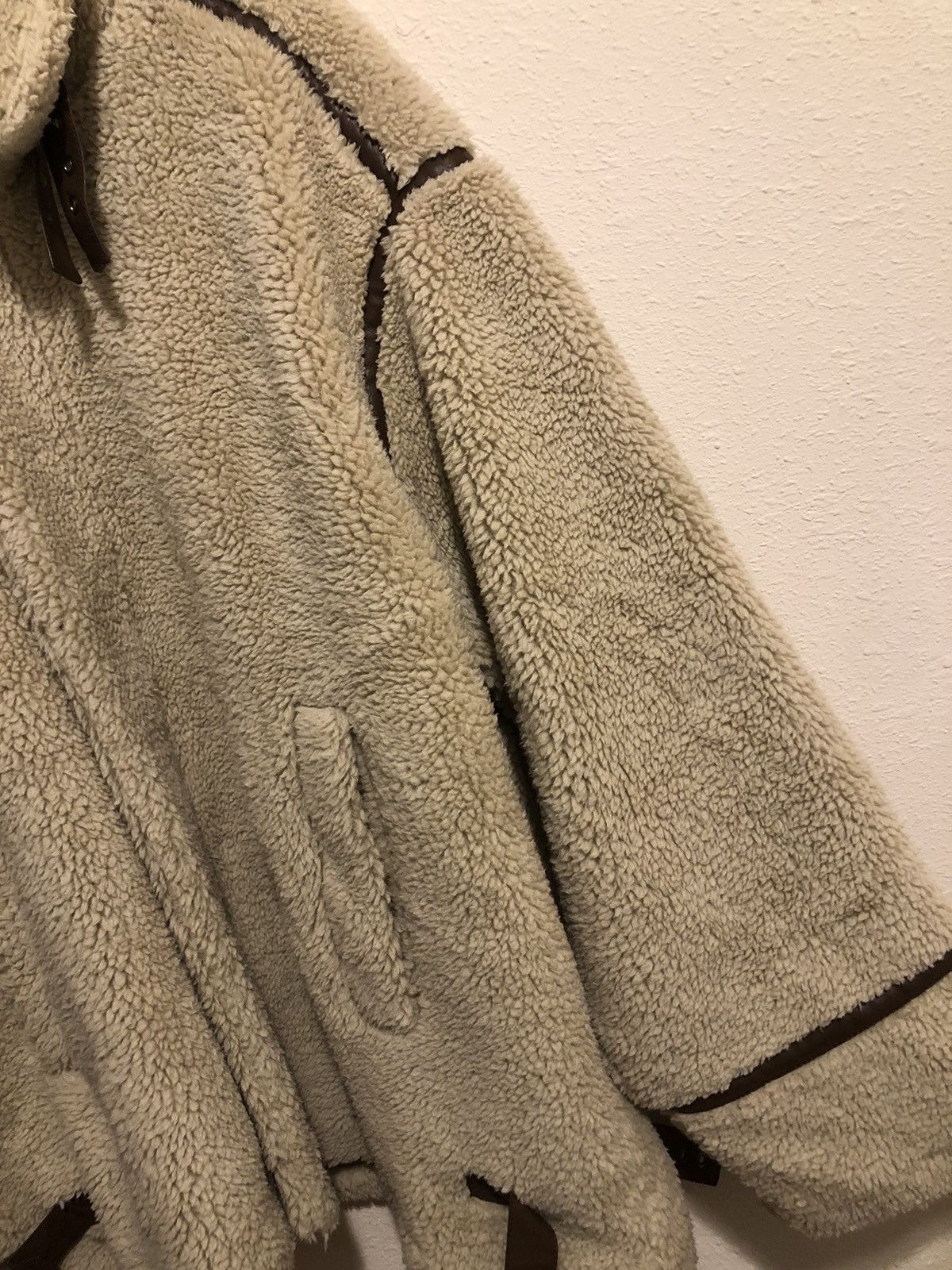 Asos × Vintage Vintage Cream ASOS Aviator Fleece Lined Sherpa Jacket Size US XXL / EU 58 / 5 - 4 Thumbnail