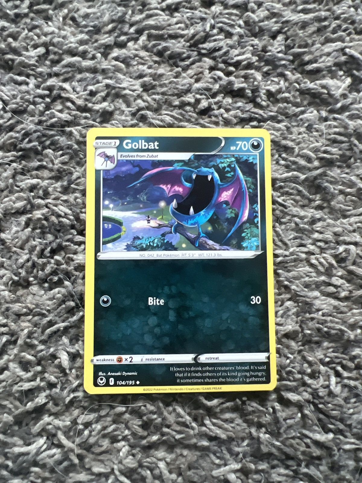 Pokemon 2022 Pokémon Golbat Stage 1 Card Size ONE SIZE - 1 Thumbnail