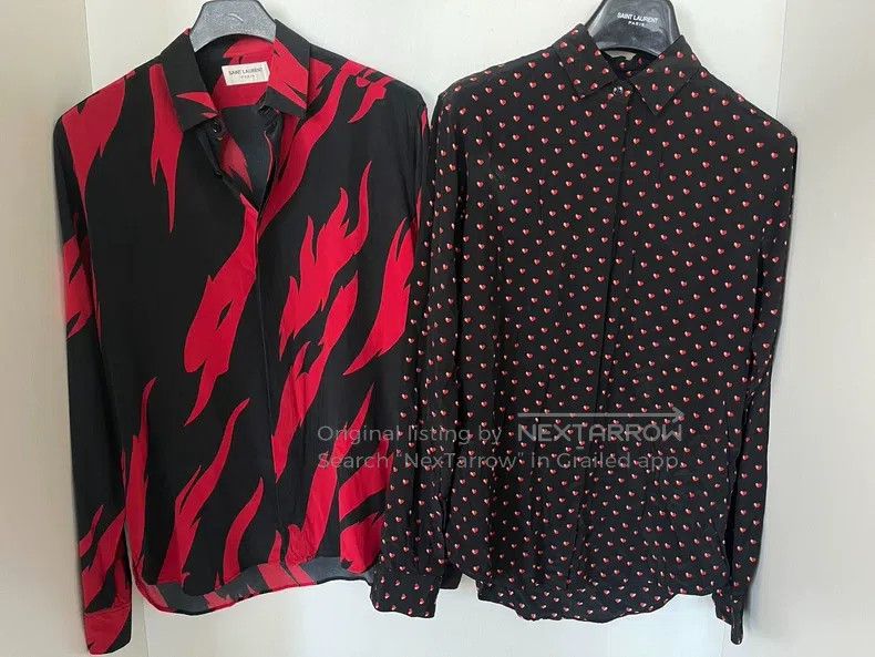 Saint Laurent Paris Saint Laurent Paris Heart Lightning Pattern Shirt Size XS / US 0-2 / IT 36-38 - 9 Thumbnail