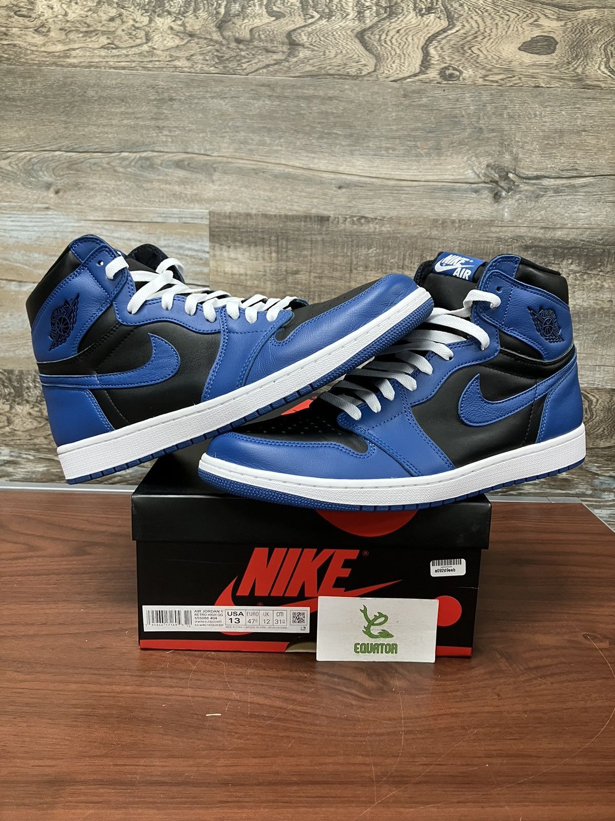 image of Jordan Brand 1 High Marina Blue Size 13 Shoes in Blue/Black, Men's
