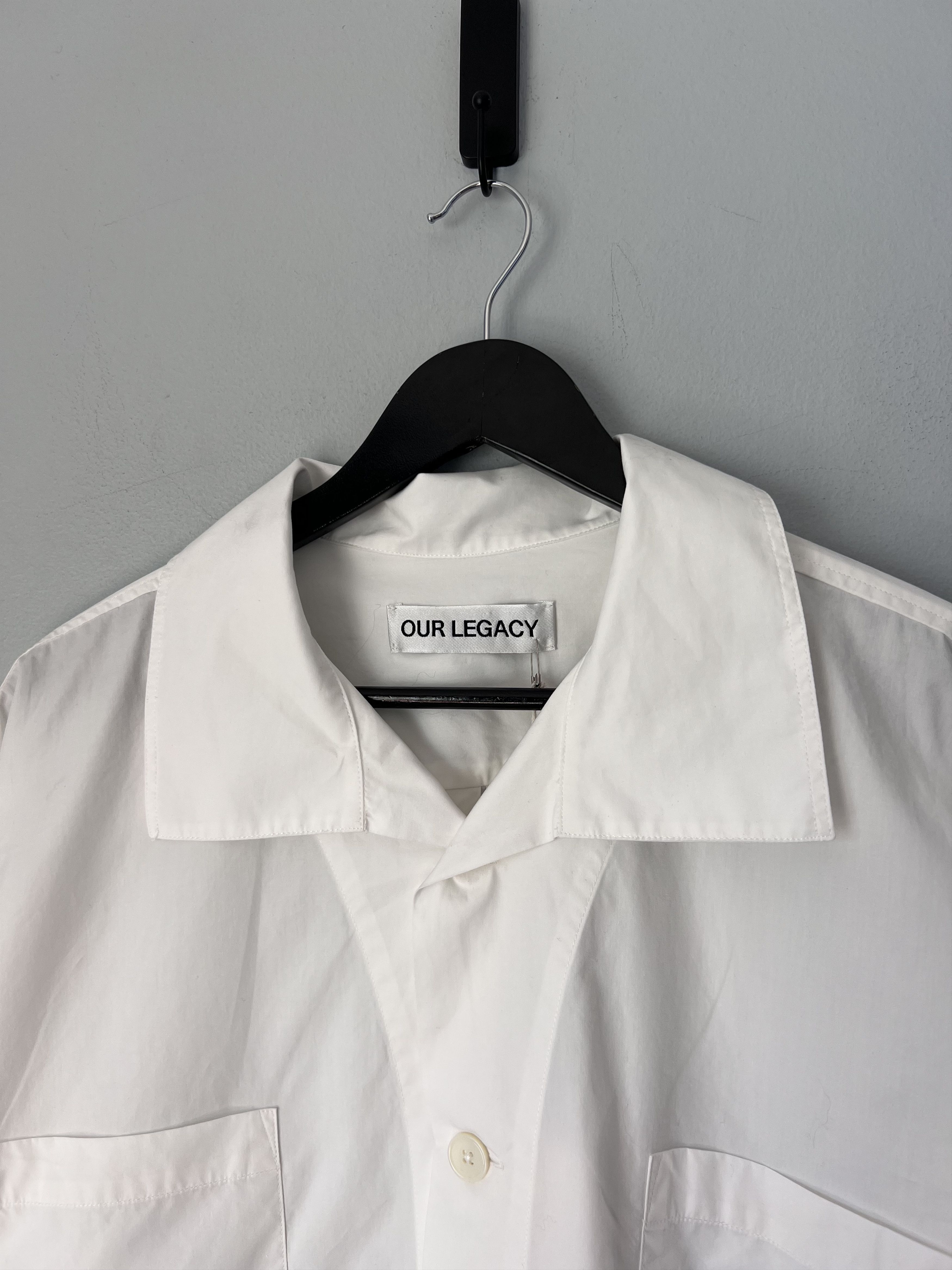 Our Legacy Our Legacy Dense Poplin Funnel Shirt in White Size US L / EU 52-54 / 3 - 2 Thumbnail
