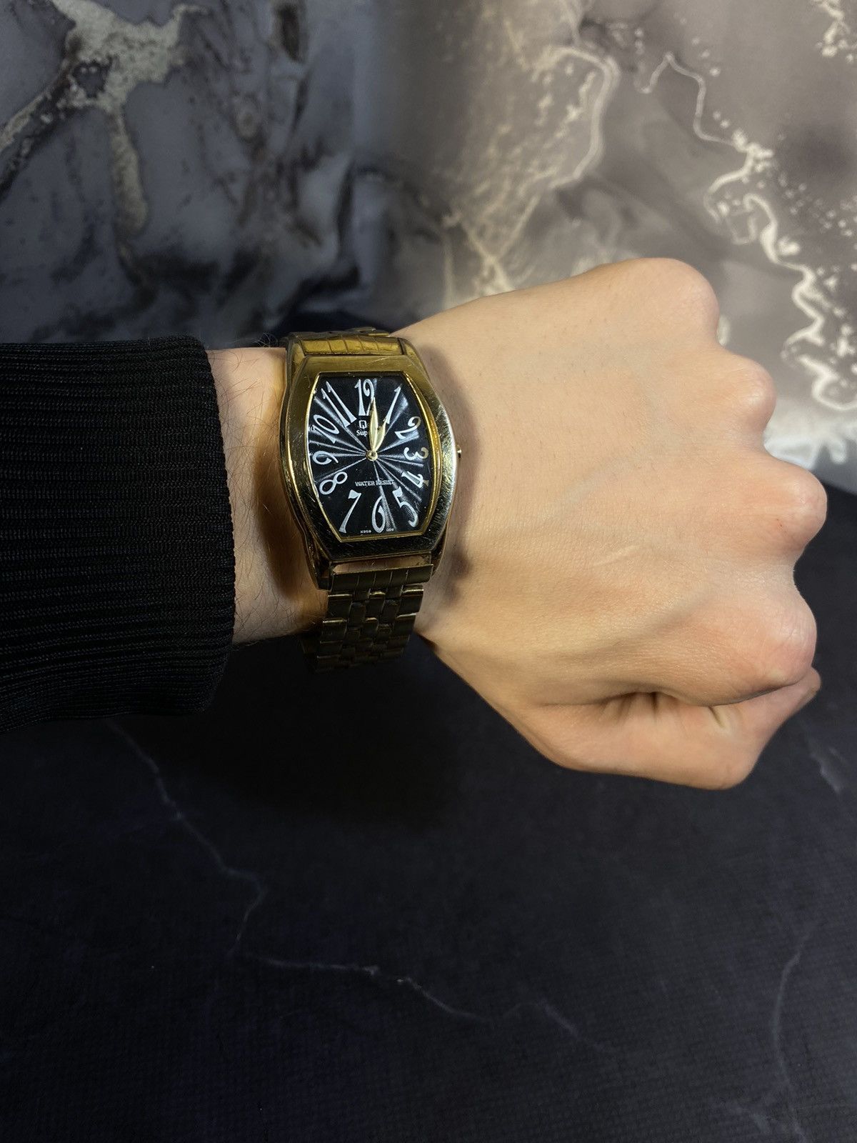 Japanese Brand × Vintage Q&Q Superior Black Dial Watch Japanese Brand Size ONE SIZE - 8 Thumbnail