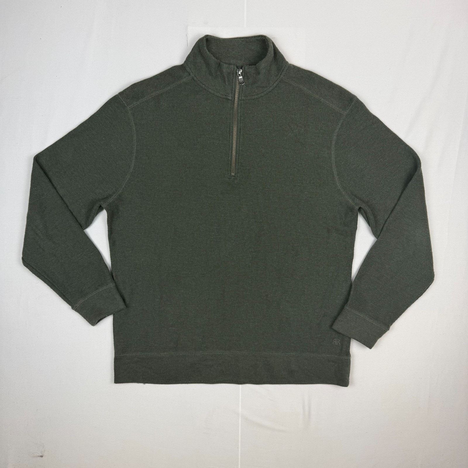 Banana Republic Banana Republic Men's L Olive Green Half Zip Sweater Silk Ca Size US L / EU 52-54 / 3 - 1 Thumbnail