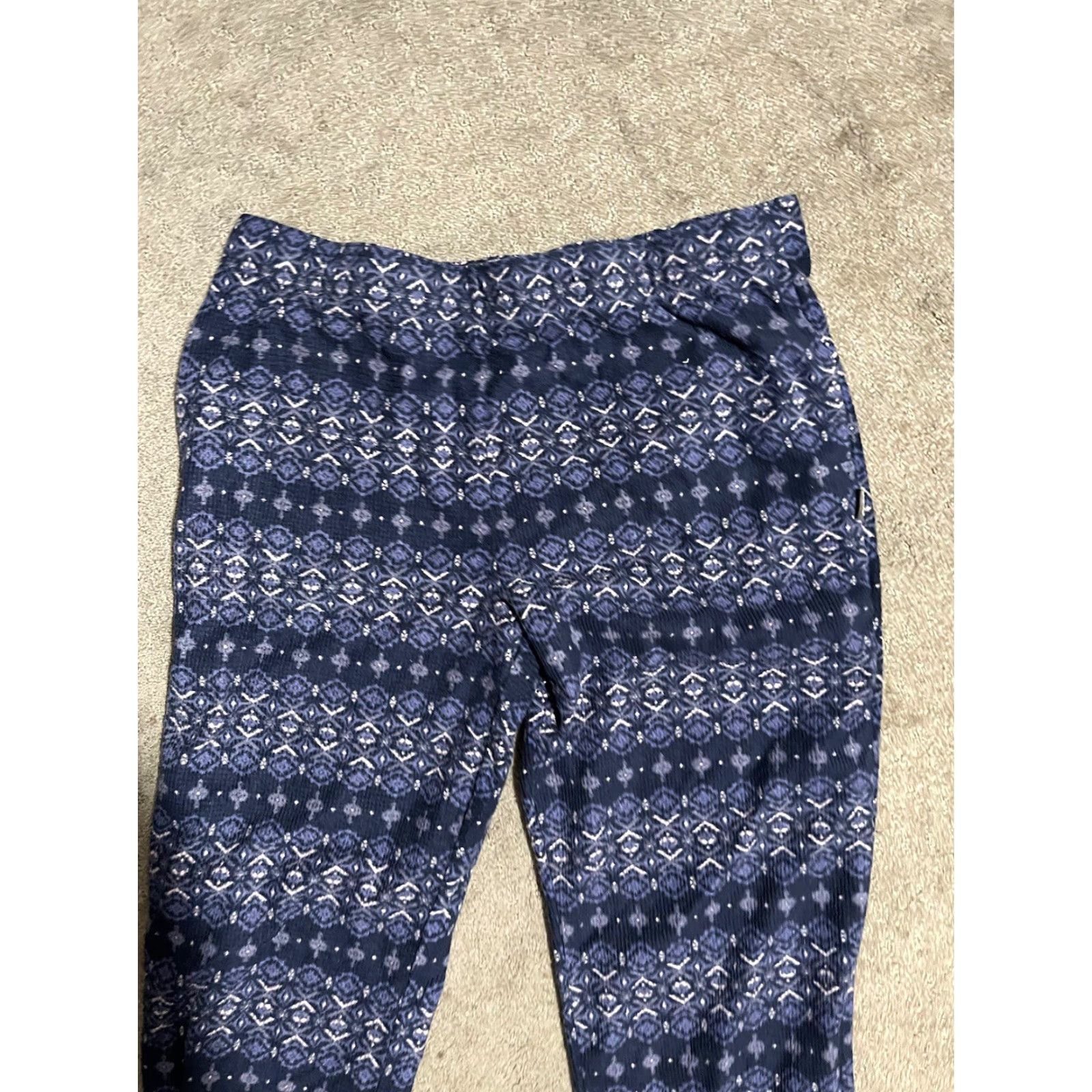 Eddie Bauer VINTAGE Eddie Bauer Sleepwear Pajama Pants Women L Blue Fair Isle Thermal PJ (Adult) Womens Size 36" / US 14 / IT 50 - 2 Thumbnail