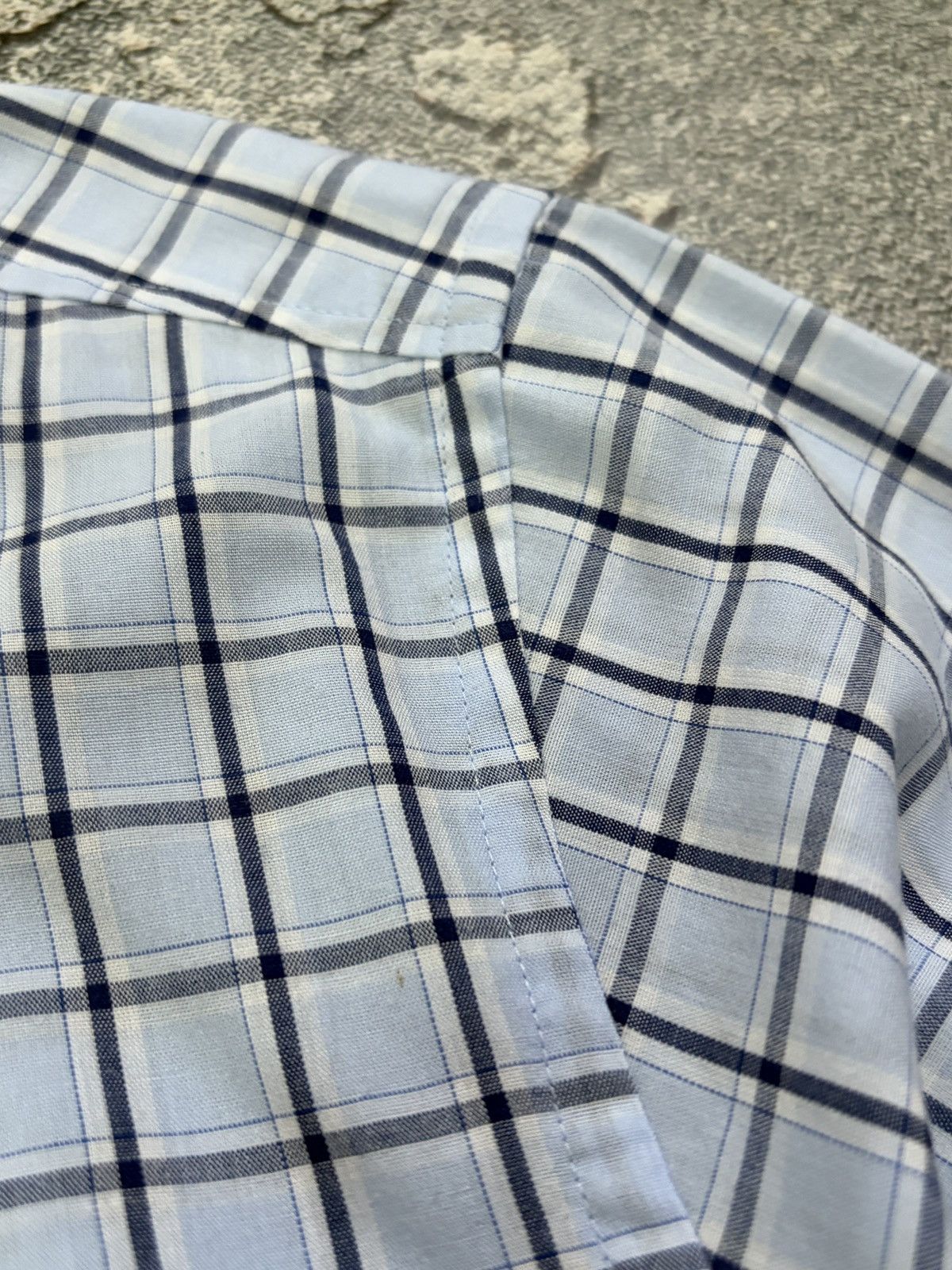 Yves Saint Laurent Yves Saint Laurent Pour Homme Blue Check SS Shirt XL Size US XL / EU 56 / 4 - 7 Thumbnail