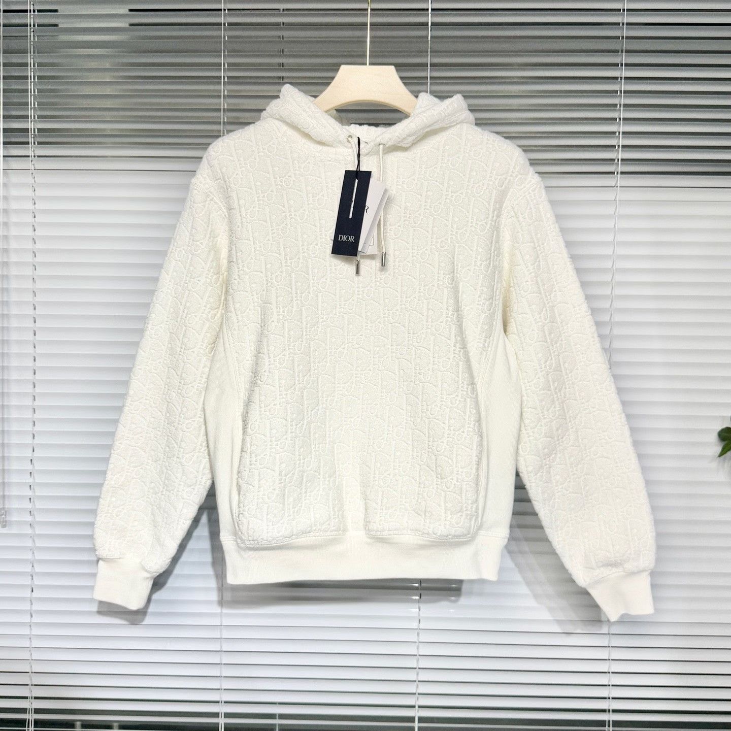 Dior dior oblique logo hooded sweatshirt in white Size US S / EU 44-46 / 1 - 1 Thumbnail