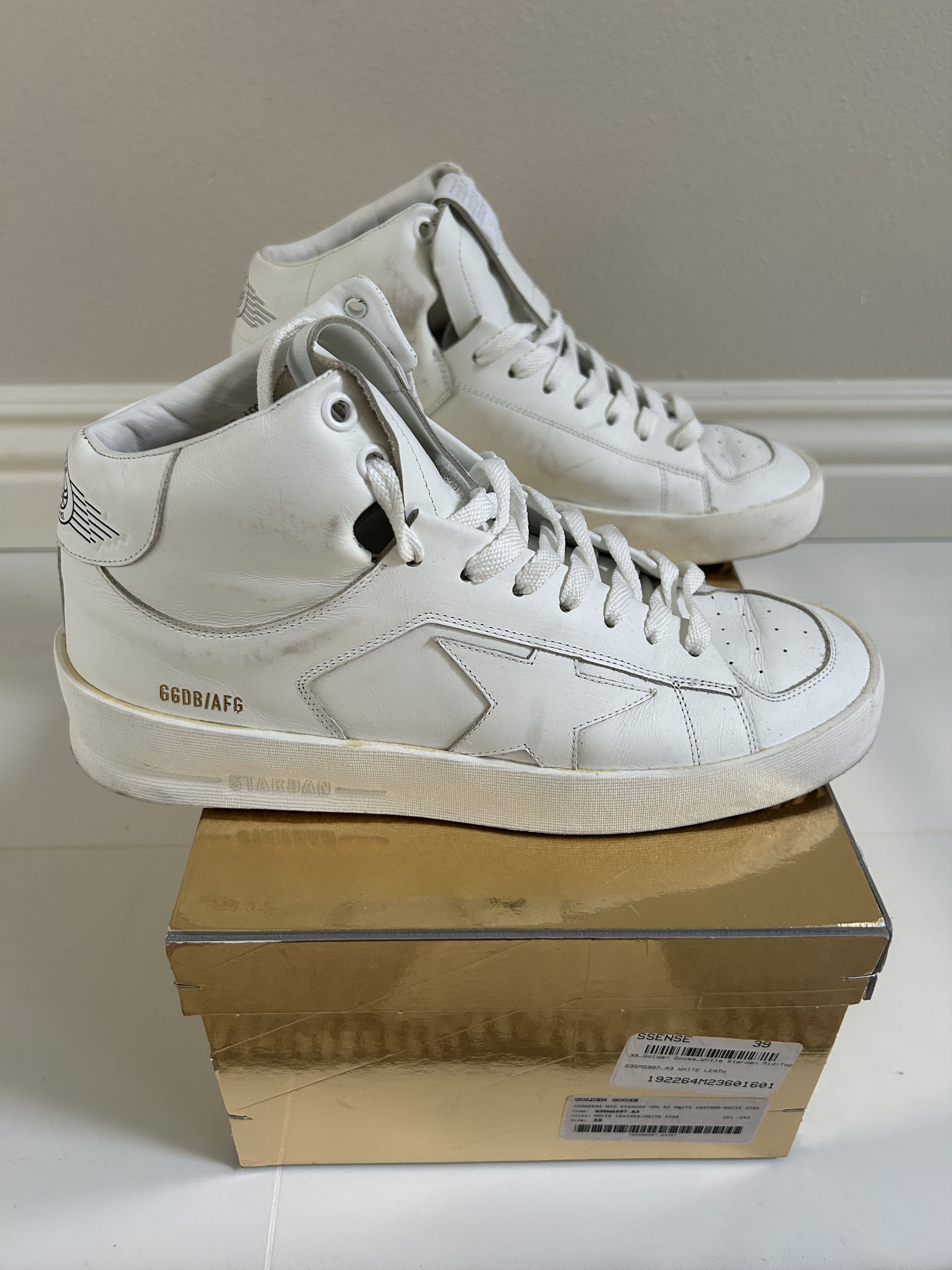 Golden Goose Golden Goose white Stardan mid top Size US 6 / EU 39 - 1 Thumbnail