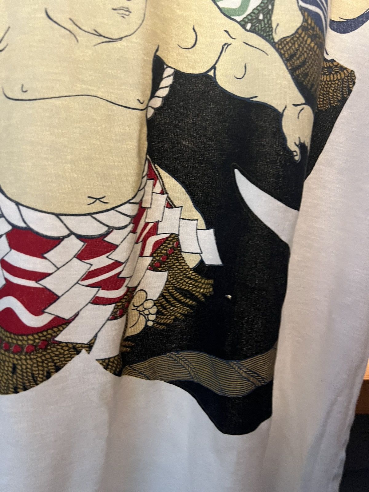 Japanese Brand × Vintage 90s Sumo Wrestler 🇯🇵Japanese🇯🇵 tee Size US L / EU 52-54 / 3 - 5 Thumbnail