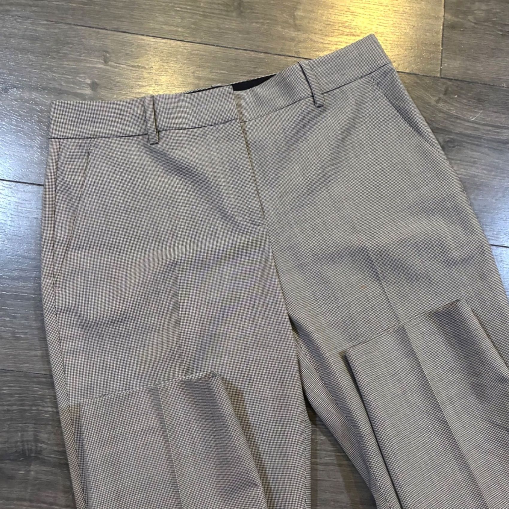 Theory Theory Hounds Tooth Wool Dress Pants Trousers Gray Black Women's Size 2 Size 26" / US 2 / IT 38 - 3 Thumbnail