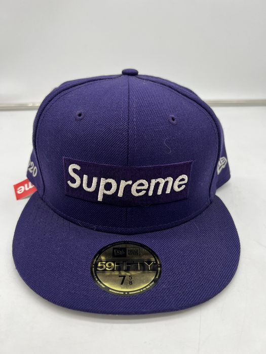 Supreme Supreme $1M Metallic Box Logo New Era Purple Silver 7 3/8