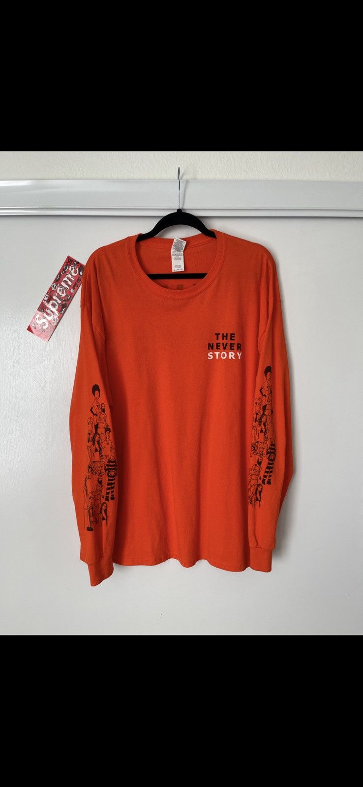 Dreamville × J. Cole × Kendrick Lamar RARE 2017 THE NEVER STORY JID ALBUM LONGSLEEVE TEE ORANGE Size US XL / EU 56 / 4 - 3 Thumbnail