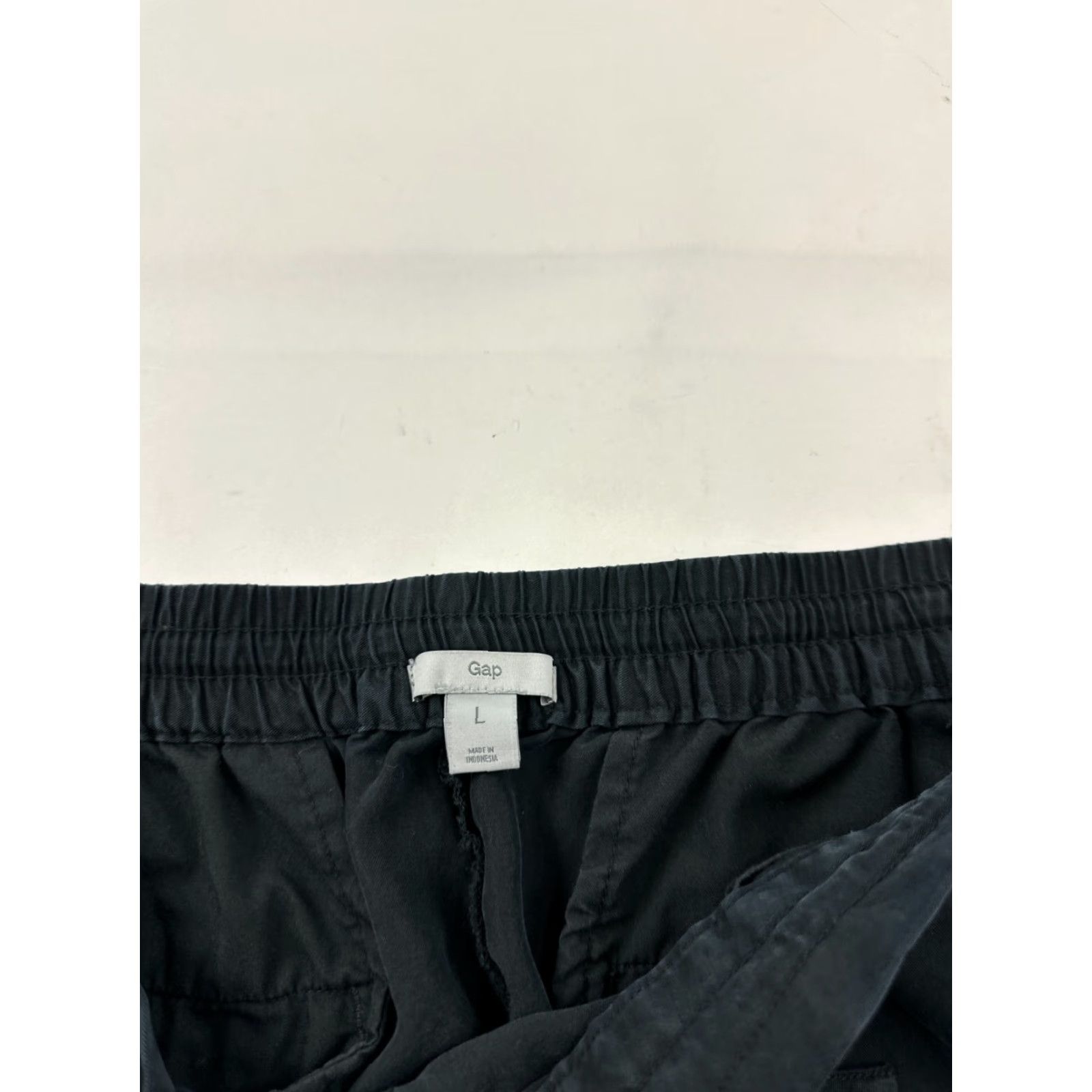 Gap Gap Pants Women Large Black Trouser Straight Leg Pocket Elastic Waist Drawstring Size 36" / US 14 / IT 50 - 4 Thumbnail