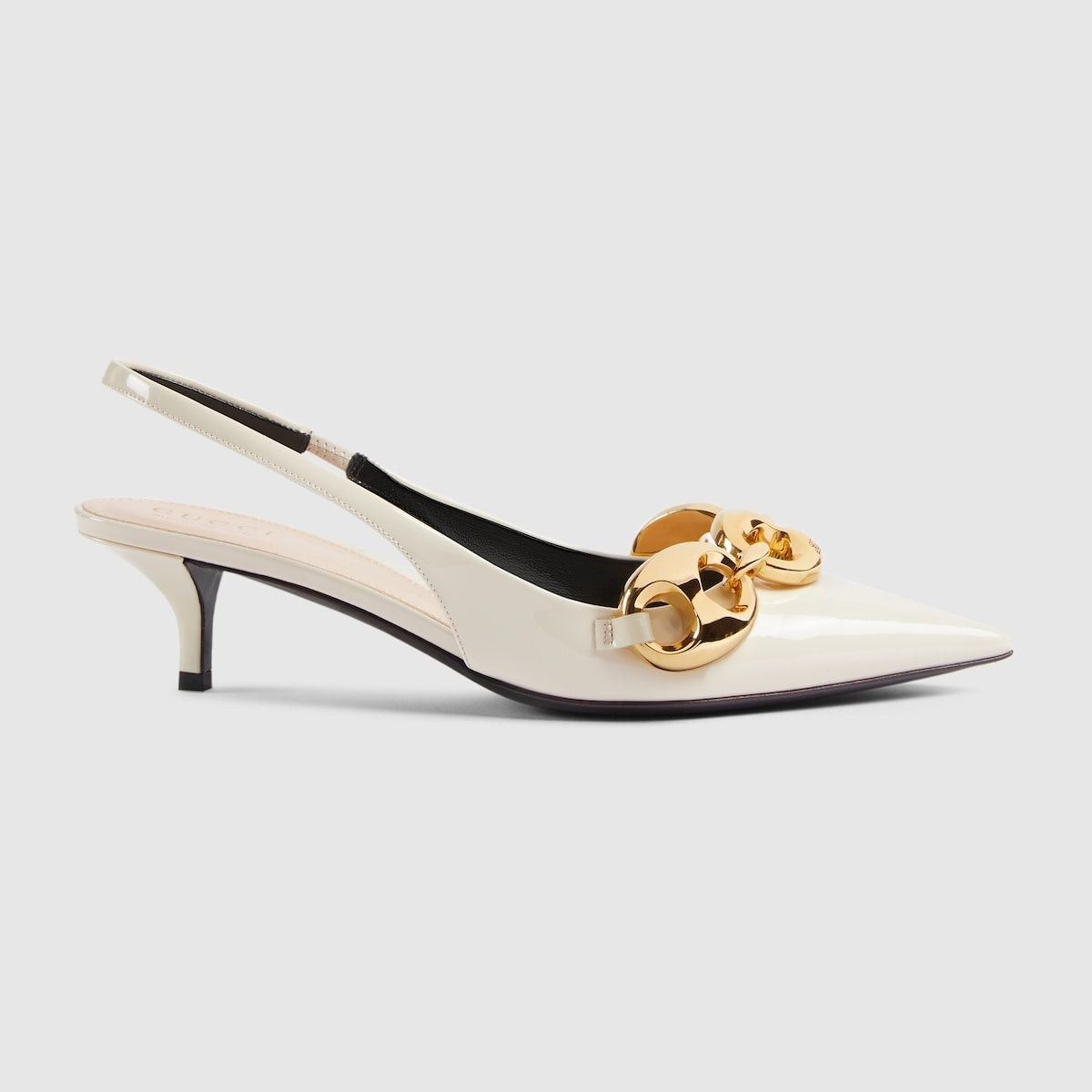 Gucci Gucci Marina Chain Patent Leather Slingback Pumps SIZE 40 Size ONE SIZE - 1 Thumbnail