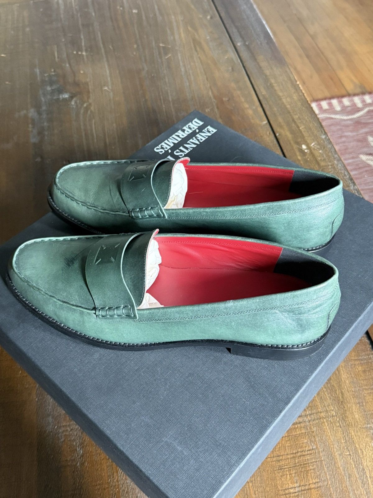 Enfants Riches Deprimes ERD Penny Loafer sz11 “cow glazed dark green” Size US 11 / EU 44 - 4 Thumbnail
