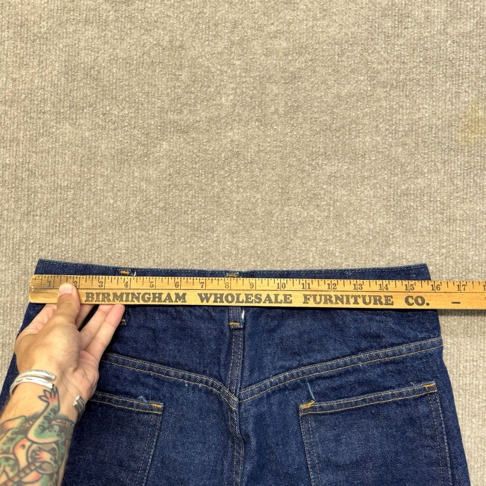 Vintage VINTAGE Montgomery Ward Jeans Men 32x30 Bootcut Denim Blue USA Made Dark Size US 32 / EU 48 - 7 Thumbnail