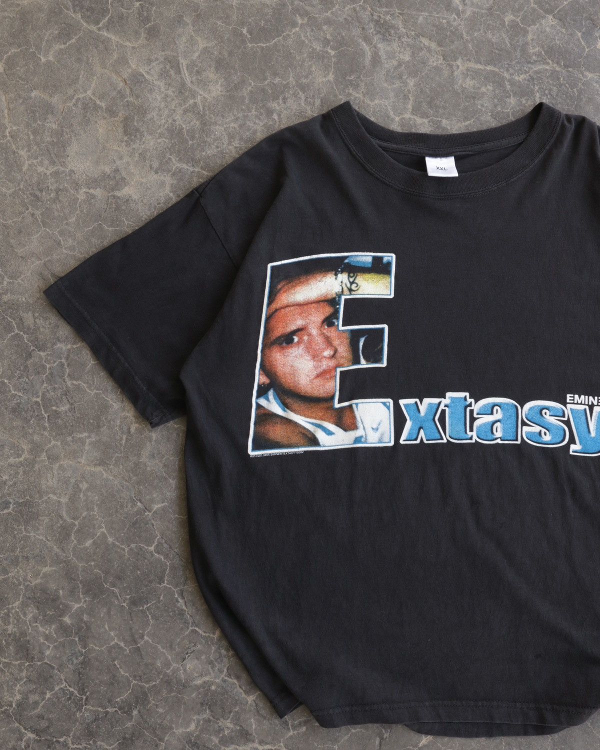 Vintage Vintage Eminem Tour Extasy Archive Grail Rap Black Tee Shirt Size US XXL / EU 58 / 5 - 8 Thumbnail