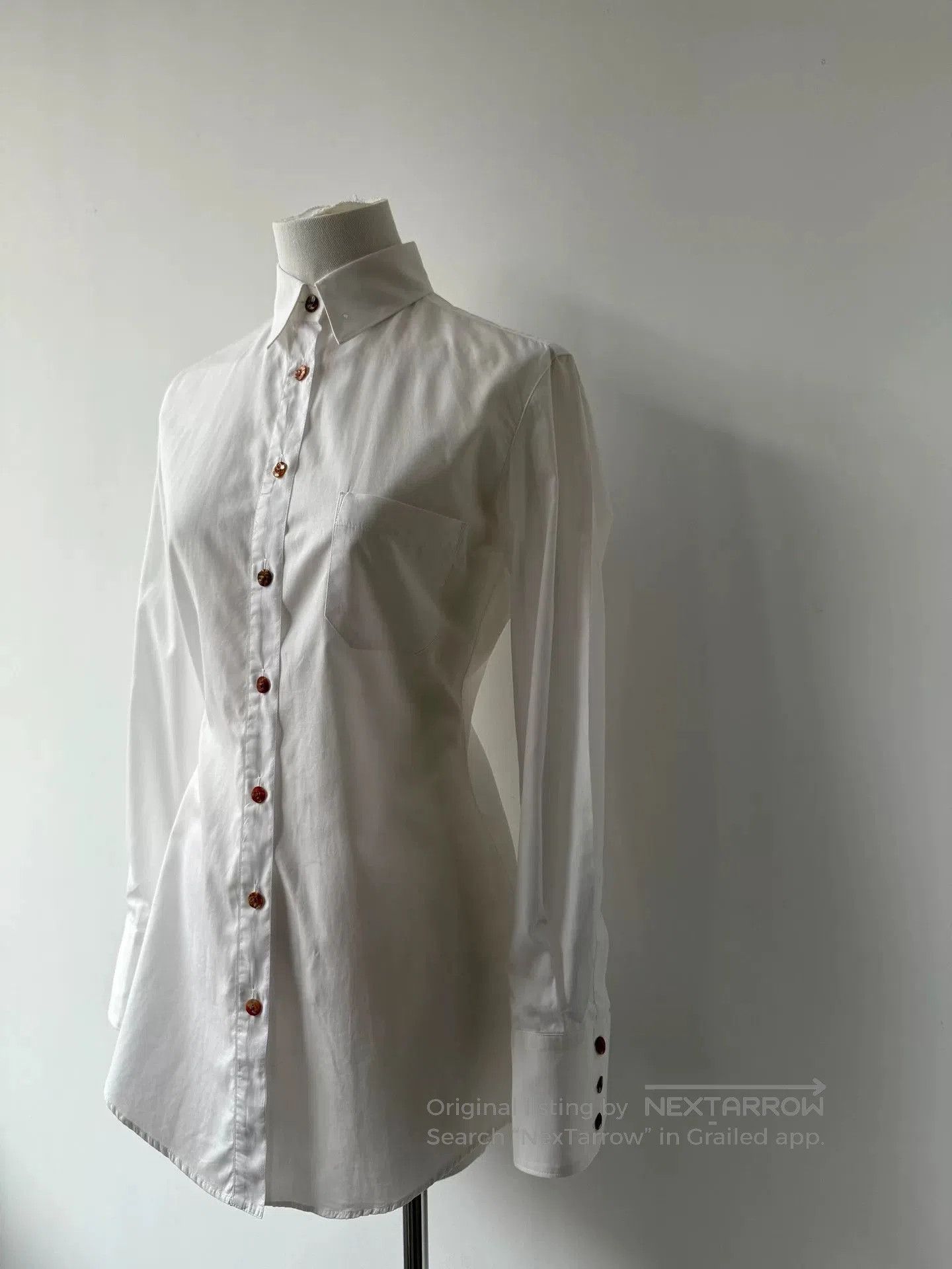 Jean Paul Gaultier Jean Paul Gaultier White Shirt with Unique Buttons. Size M / US 6-8 / IT 42-44 - 4 Thumbnail