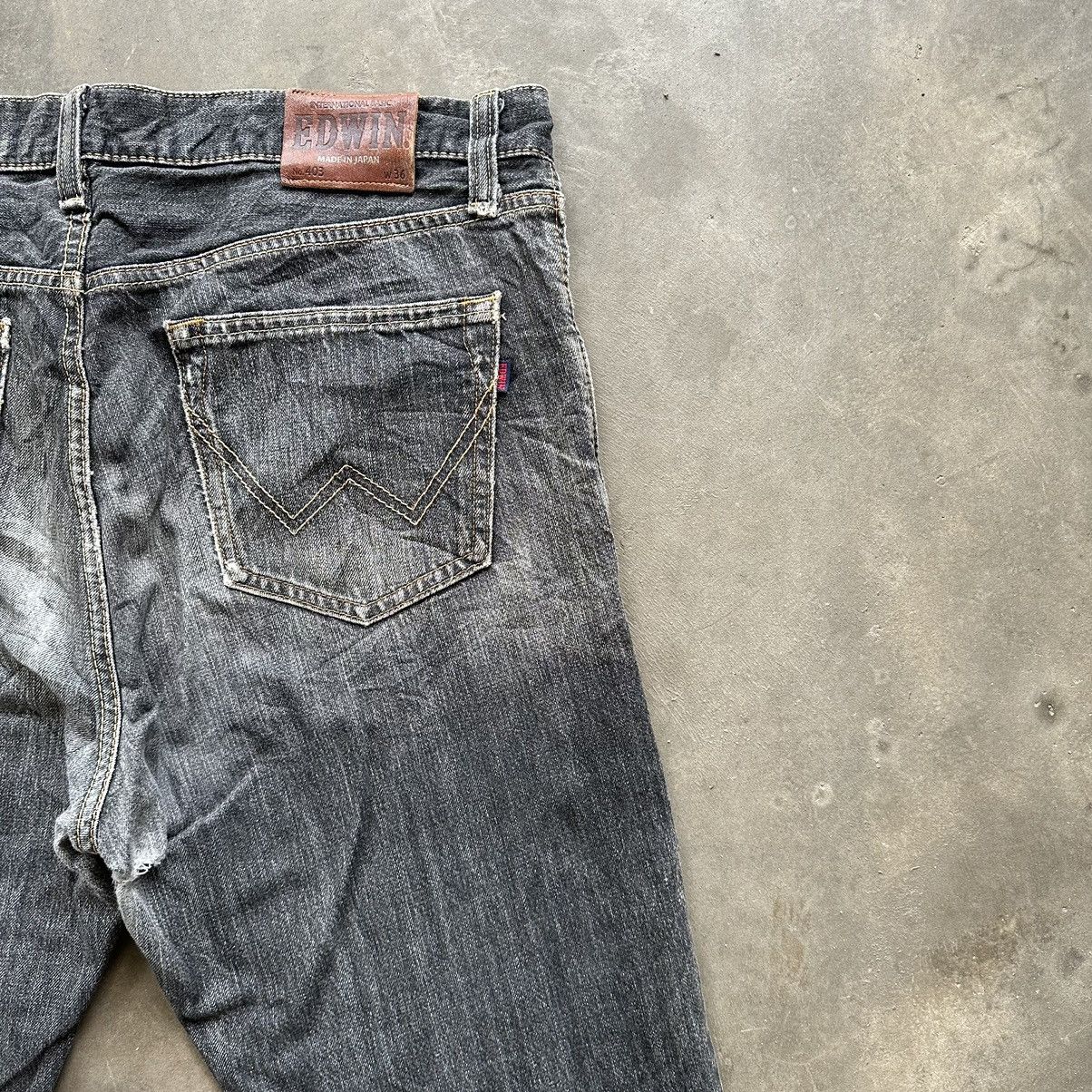 Japanese Brand W36🔥Vintage Edwin Black Distressed Faded Denim Jean Pant Size US 36 / EU 52 - 14 Thumbnail