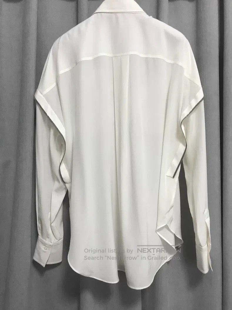 Brunello Cucinelli Brunello Cucinelli Fully beaded wave bat-sleeve silk blous Size M / US 6-8 / IT 42-44 - 2 Thumbnail