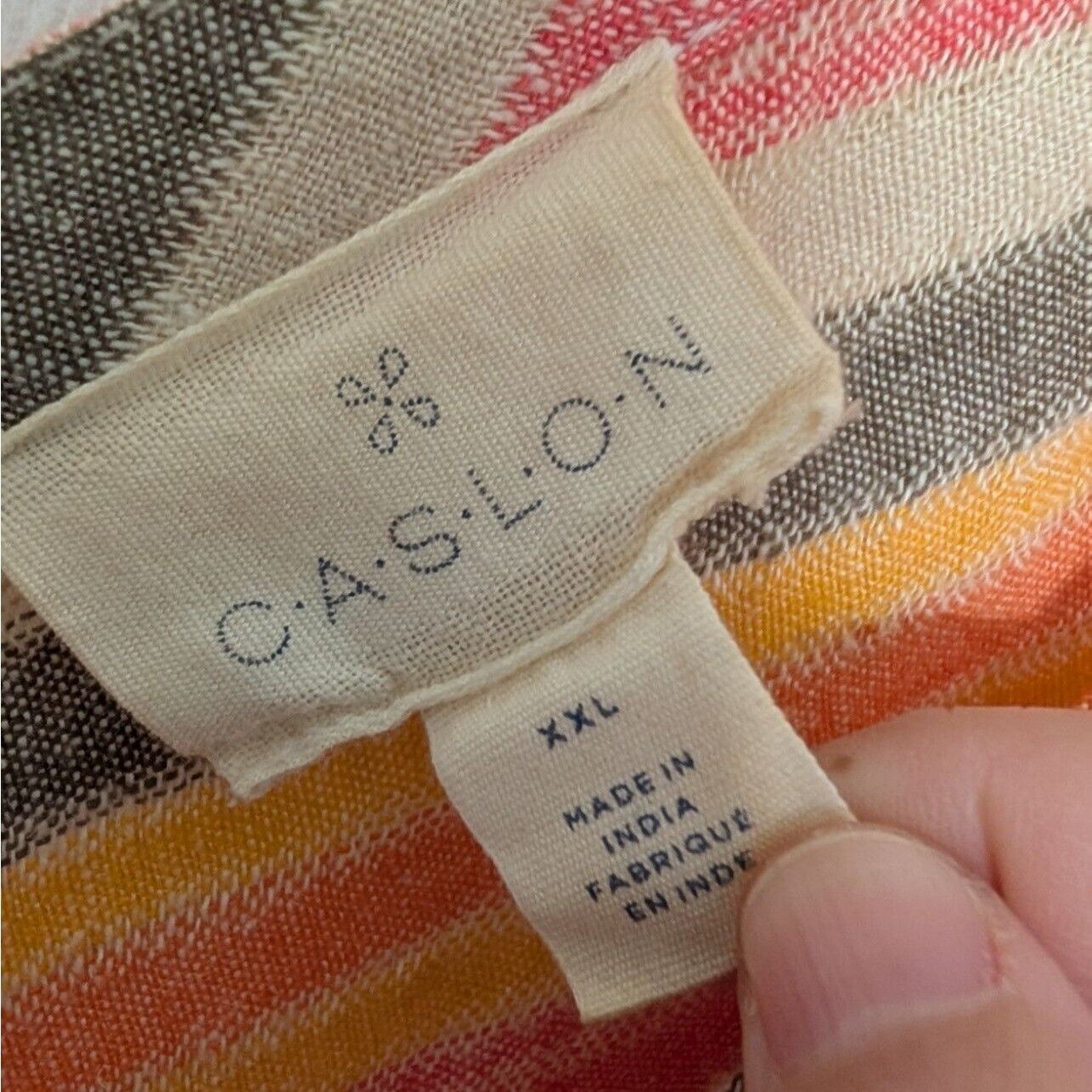 Designer Caslon Stripe Maxi Dress Womens Size XXL Linen Blend Sleevel Size XXL / US 16-18 / IT 52-54 - 5 Thumbnail