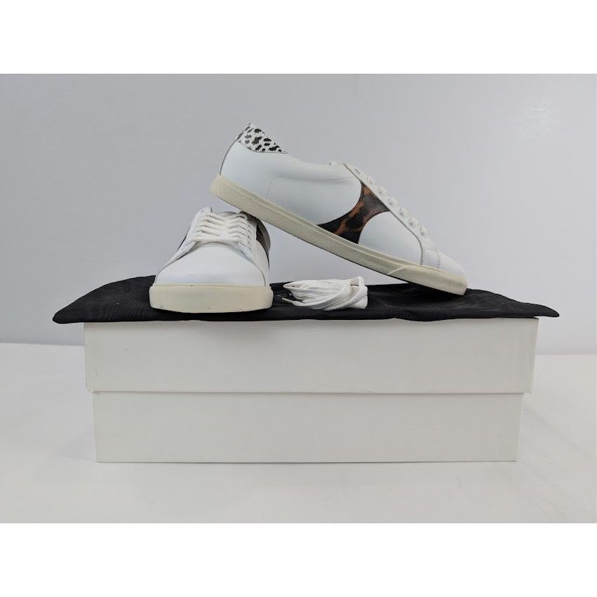 Celine o1rshd1 Smooth Leather Low Top Sneakers White/ Brown/ Black Size US 10 / EU 43 - 19 Thumbnail