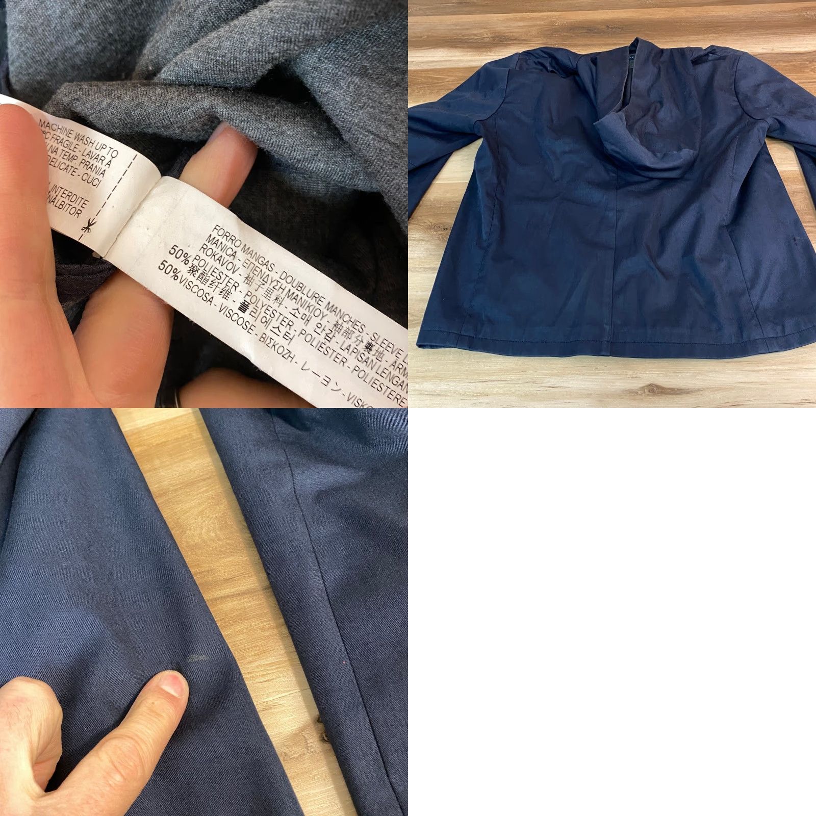 Zara Zara Jacket Mens XL Navy Blue Hooded Button Lightweight Lined Size US XL / EU 56 / 4 - 8 Thumbnail