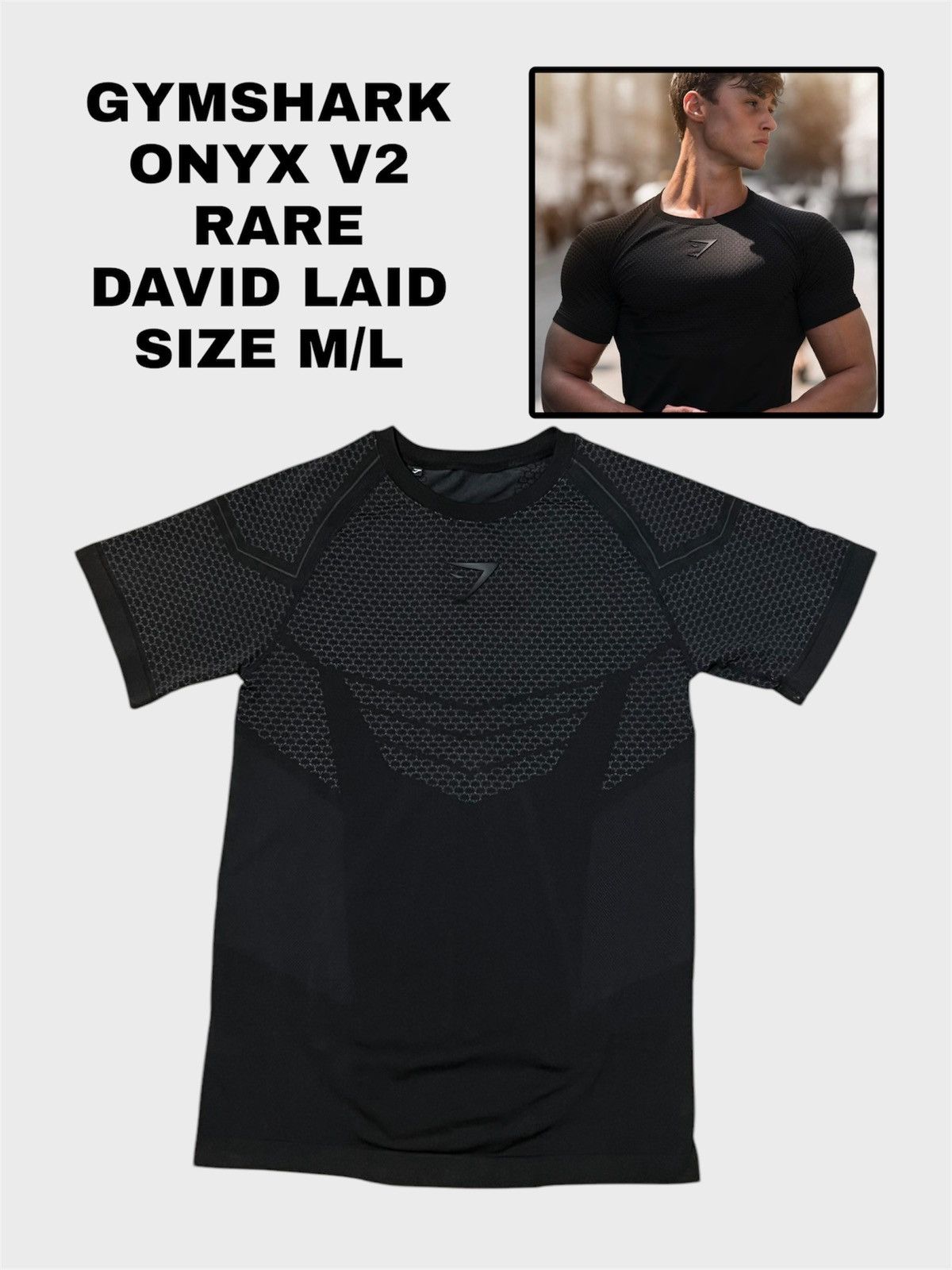 Gymshark Gymshark Onyx v2 David Laid gym t-shirt RARE | Grailed