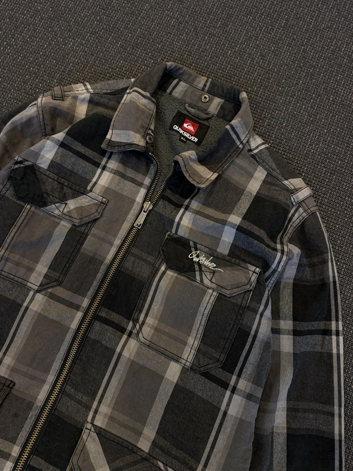 Quicksilver Quiksilver Plaid Sherpa Lined Jacket Shacket Size US XL / EU 56 / 4 - 3 Thumbnail