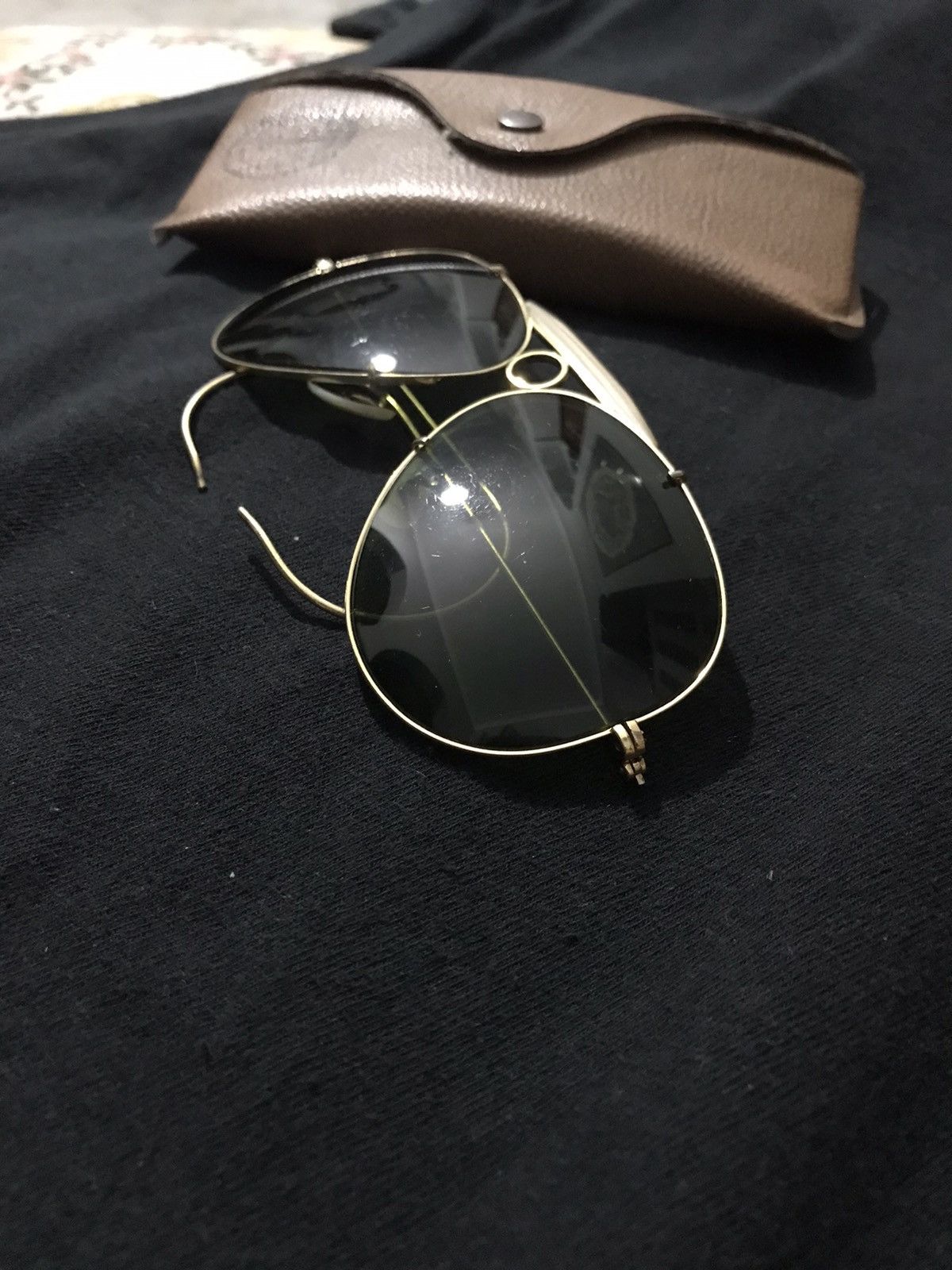 Bausch & Lomb × RayBan vintage 60s RAYBAN B&L aviator sunglasses, green lenses Size 38 - 10 Thumbnail