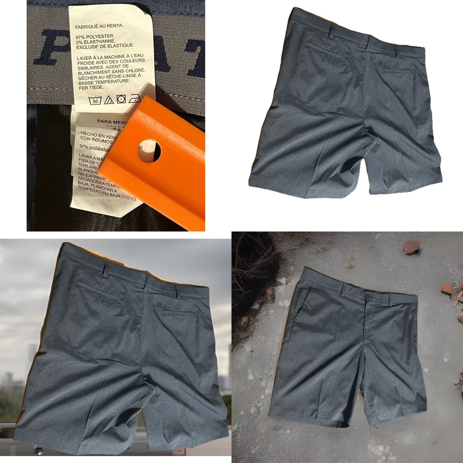PGA Tour PGA TOUR Golf Shorts Men 42 Chino Inseam 10" Blue Gray Preppy Pocket Zipper Button Casual Vintage: No Size US 42 / EU 58 - 8 Thumbnail