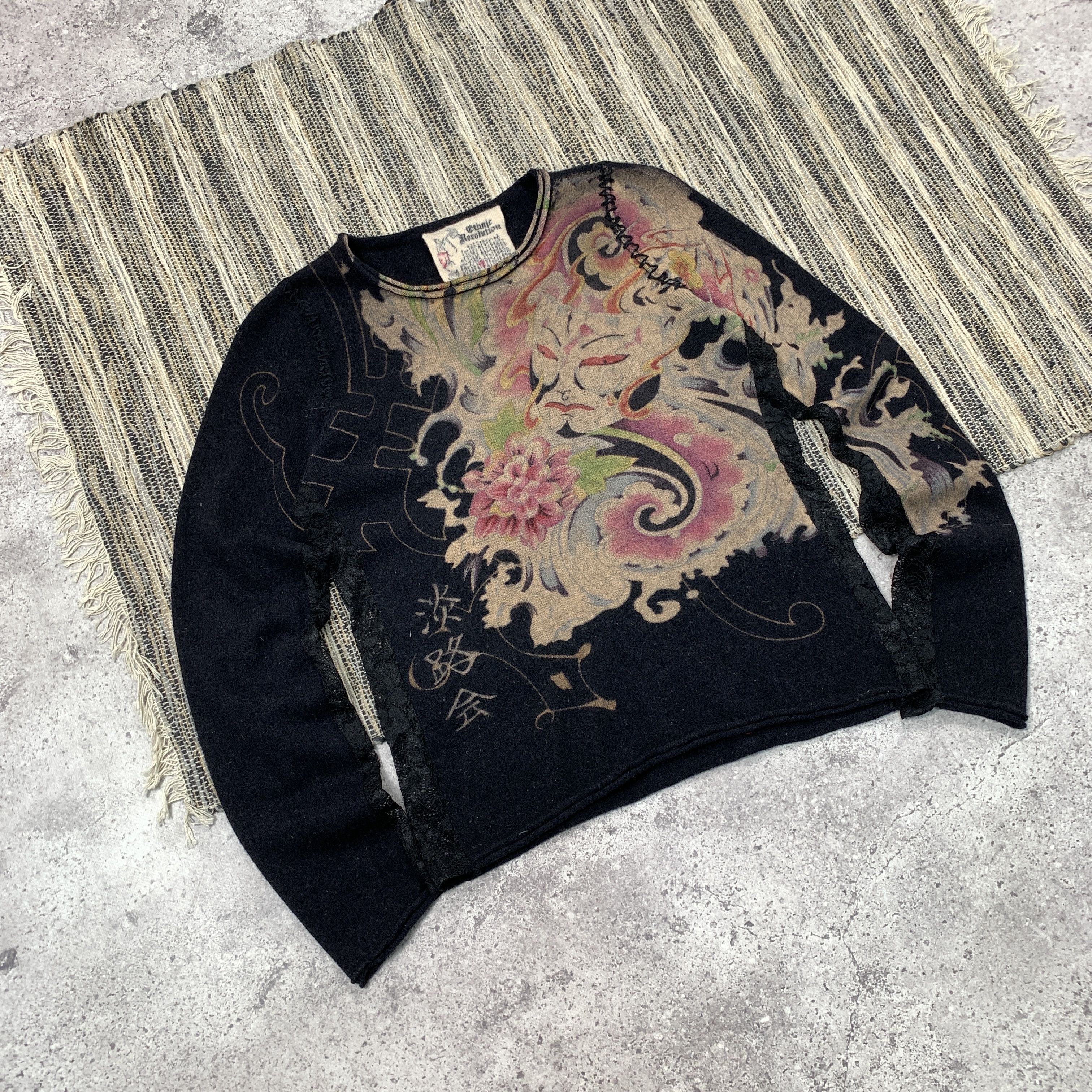 Japanese Brand Vintage Ghotic Revolution Y2K 90s Women's Black Sweater M Size M / US 6-8 / IT 42-44 - 3 Thumbnail