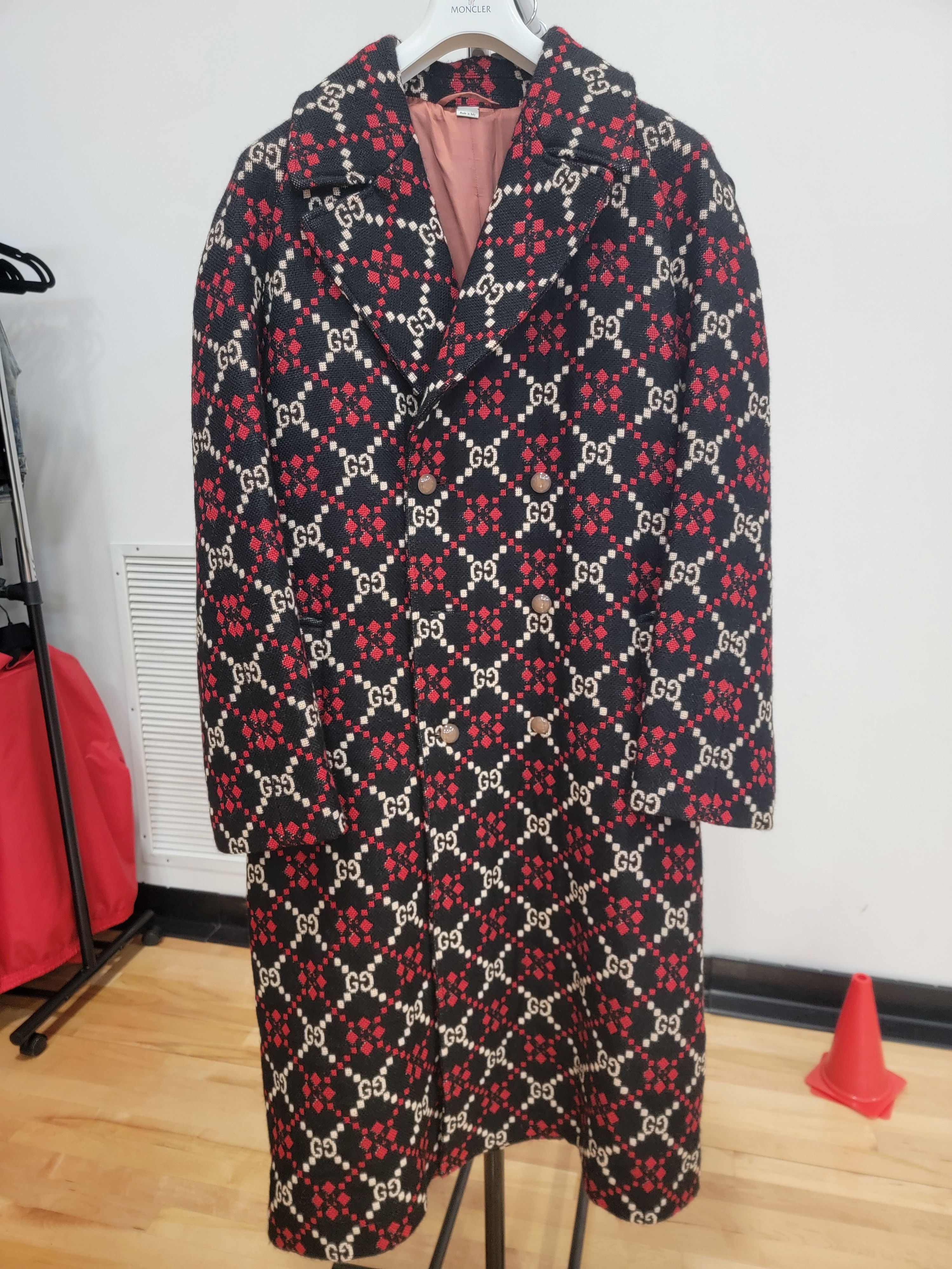 Gucci - Double-Breasted Logo-Jacquard Wool Coat - Men