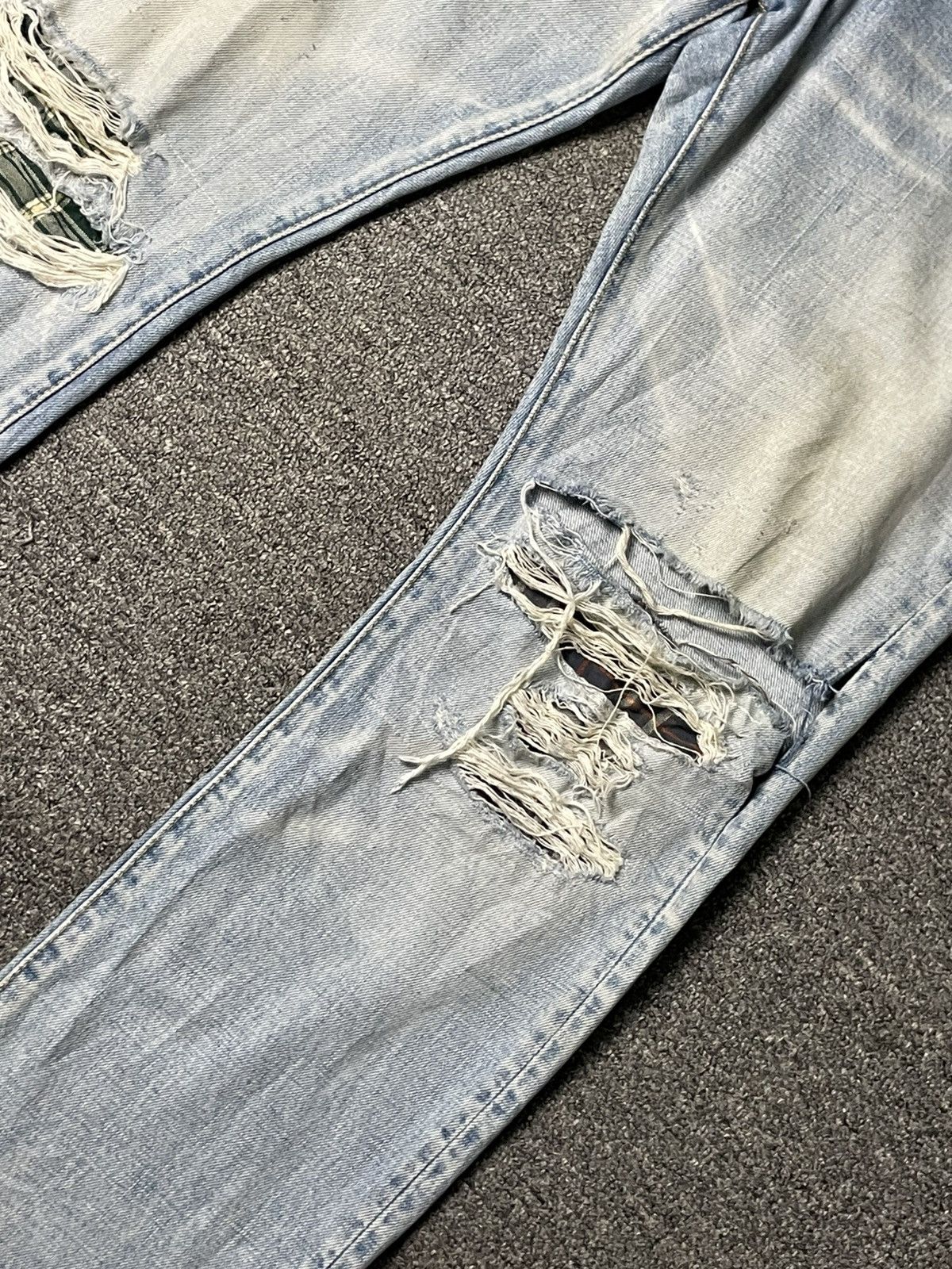 Japanese Brand × Vintage Vintage BANKROBBER Straight Cut Ripped Jeans (91) Size US 33 - 4 Thumbnail