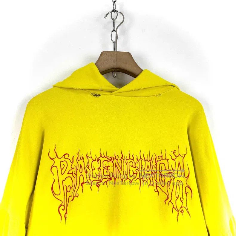 Balenciaga Balenciaga Chest Red Flame Letter Logo Printed Hoodie Size US M / EU 48-50 / 2 - 3 Thumbnail