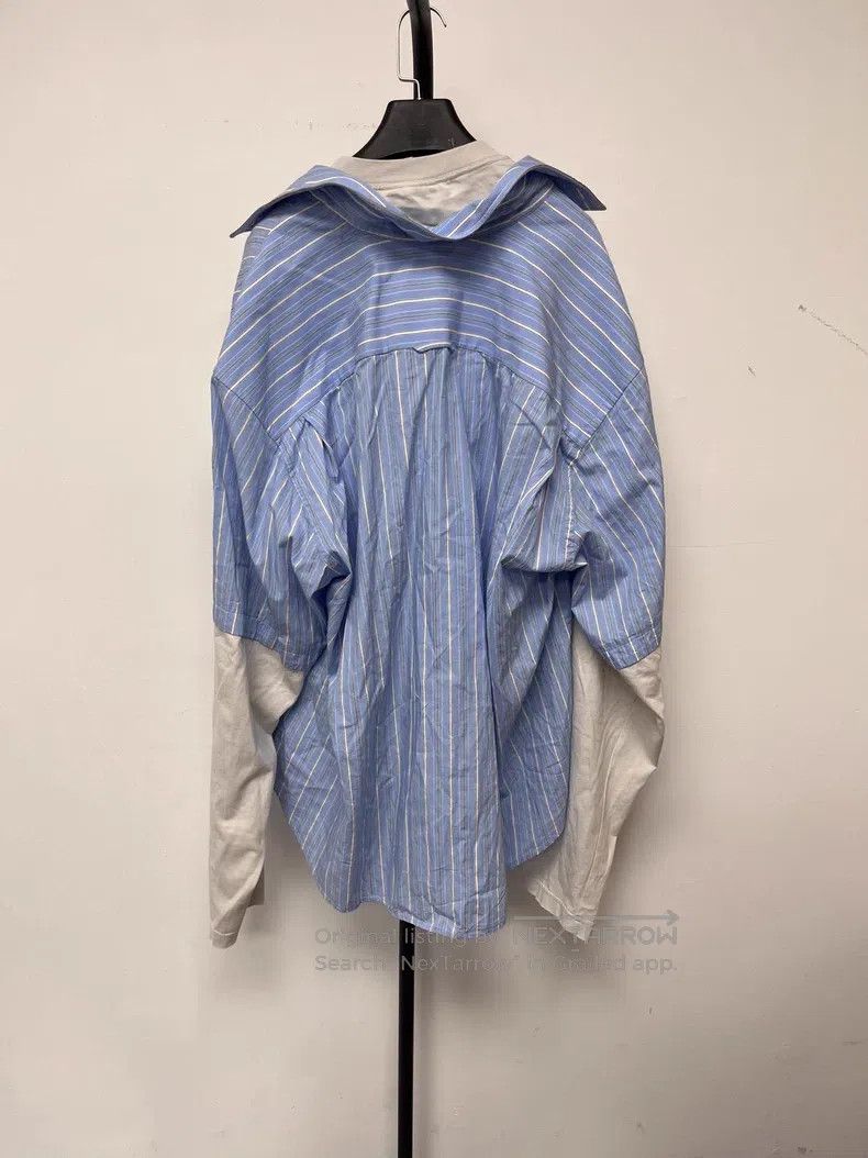 Balenciaga Balenciaga Color Block Fake Two Piece Striped Collar Singl Size US XL / EU 56 / 4 - 2 Thumbnail