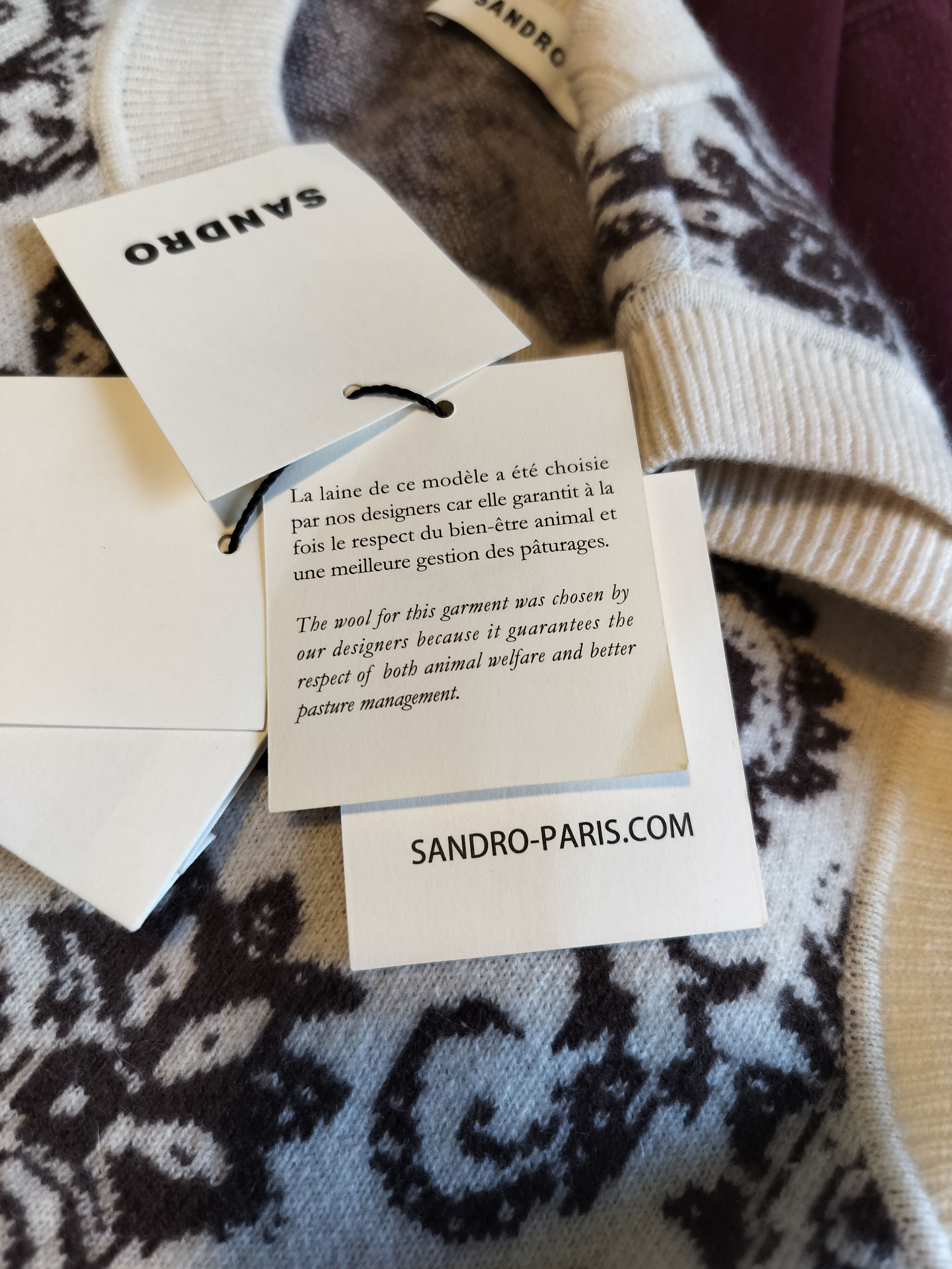 Sandro Sandro, New With Tags, Wool Chasmire Knit Top Size XS / US 0-2 / IT 36-38 - 2 Thumbnail