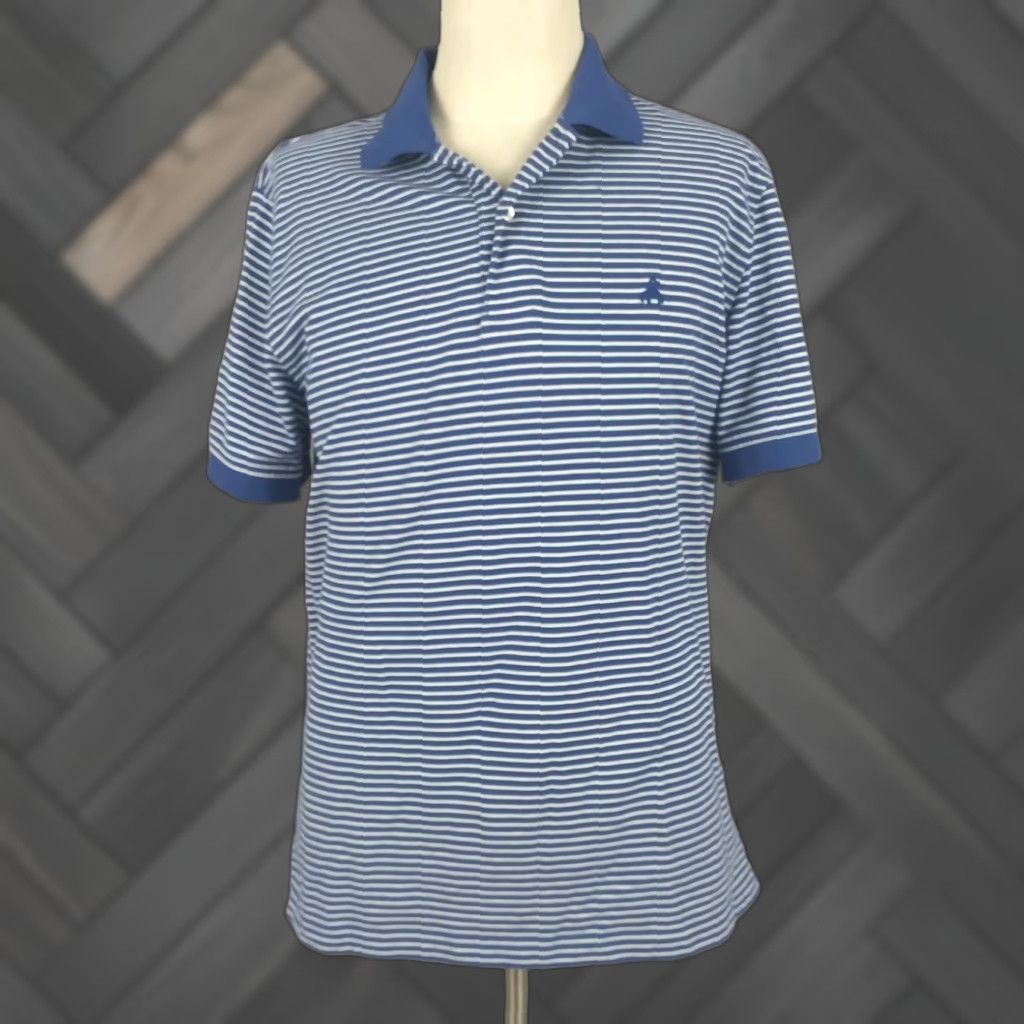 Vintage Brooks Brothers Men's XL Polo Shirt 100% Cotton Striped Performance Golf Casual Slim Fit