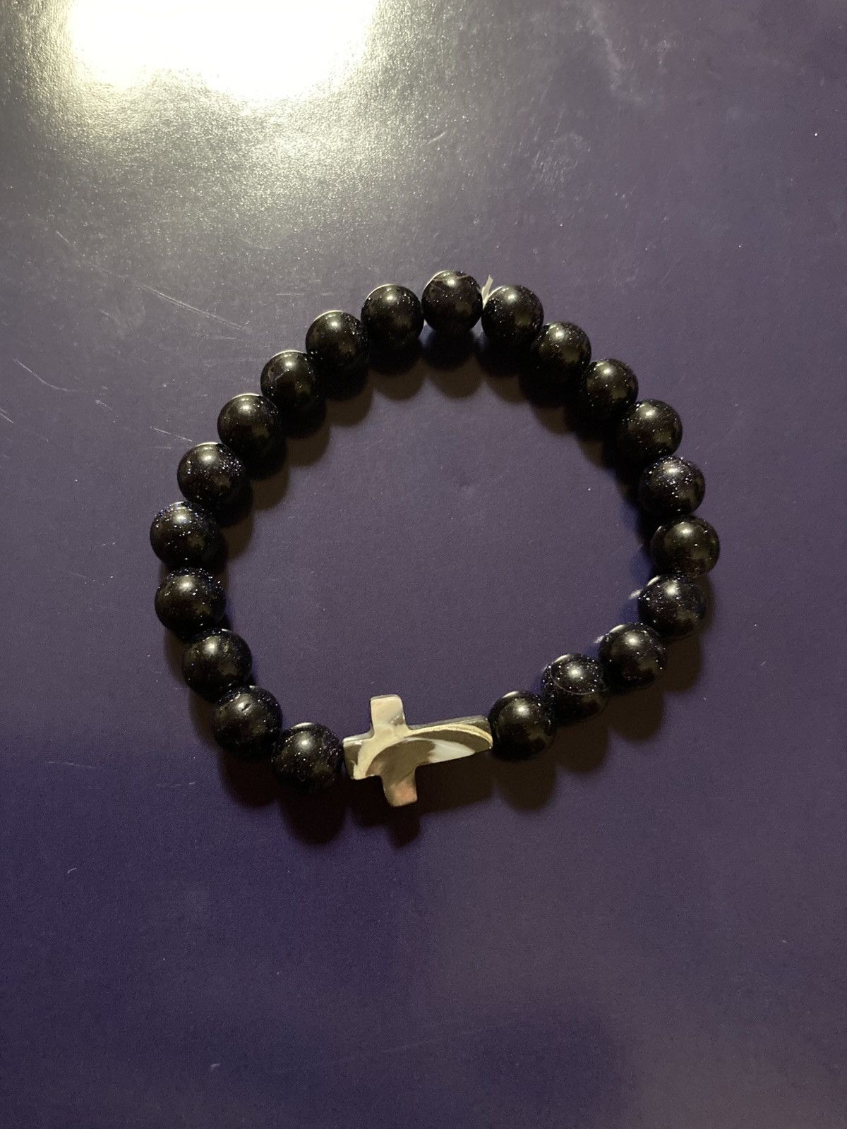 Other Blue goldstone mother of pearl cross bracelet Size ONE SIZE - 1 Thumbnail