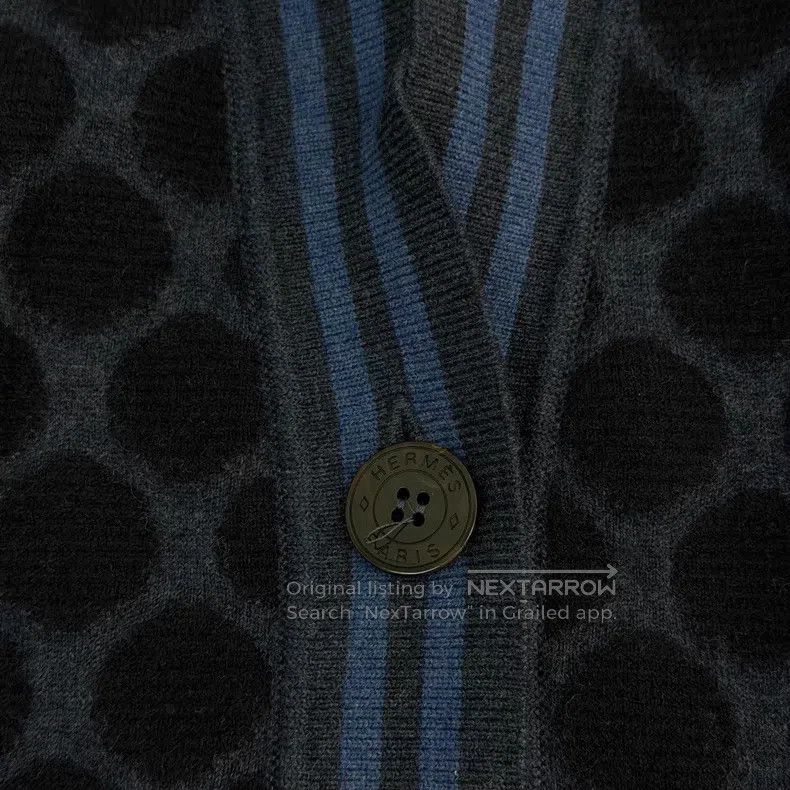 Hermes Hermes Blue Circular Pattern Wool Cardigan Size XS / US 0-2 / IT 36-38 - 7 Thumbnail