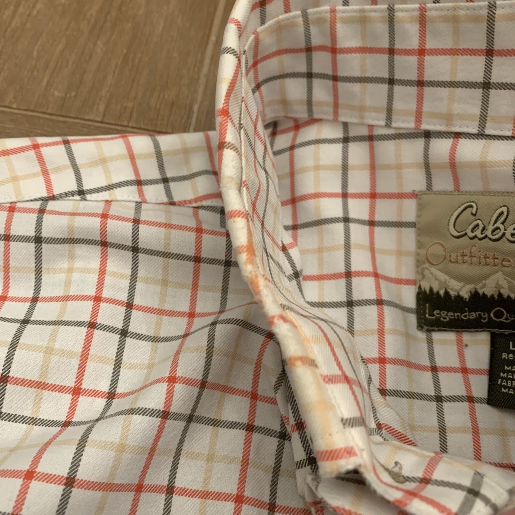 Vintage VINTAGE Cabela's Outfitter Series Check Button-Up Shirt Mens L Yellow/Grey Long Sleeve Size US L / EU 52-54 / 3 - 5 Thumbnail
