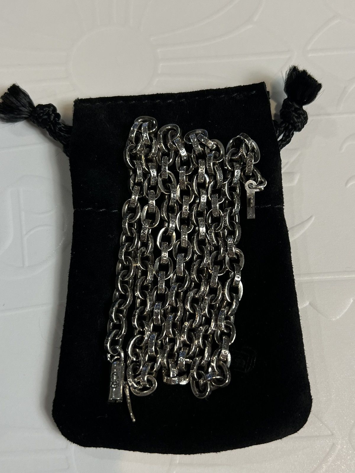image of Chrome Hearts Paper Chain Necklace in Silver, Men's