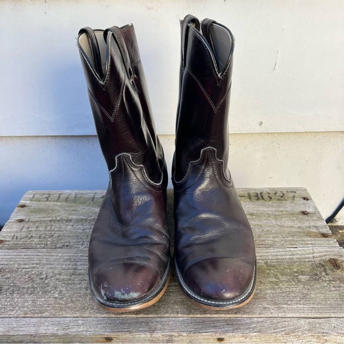 Vintage Roper Cowboy Boots Dark Cherry Laredo Brand 9 EE Wide | Grailed